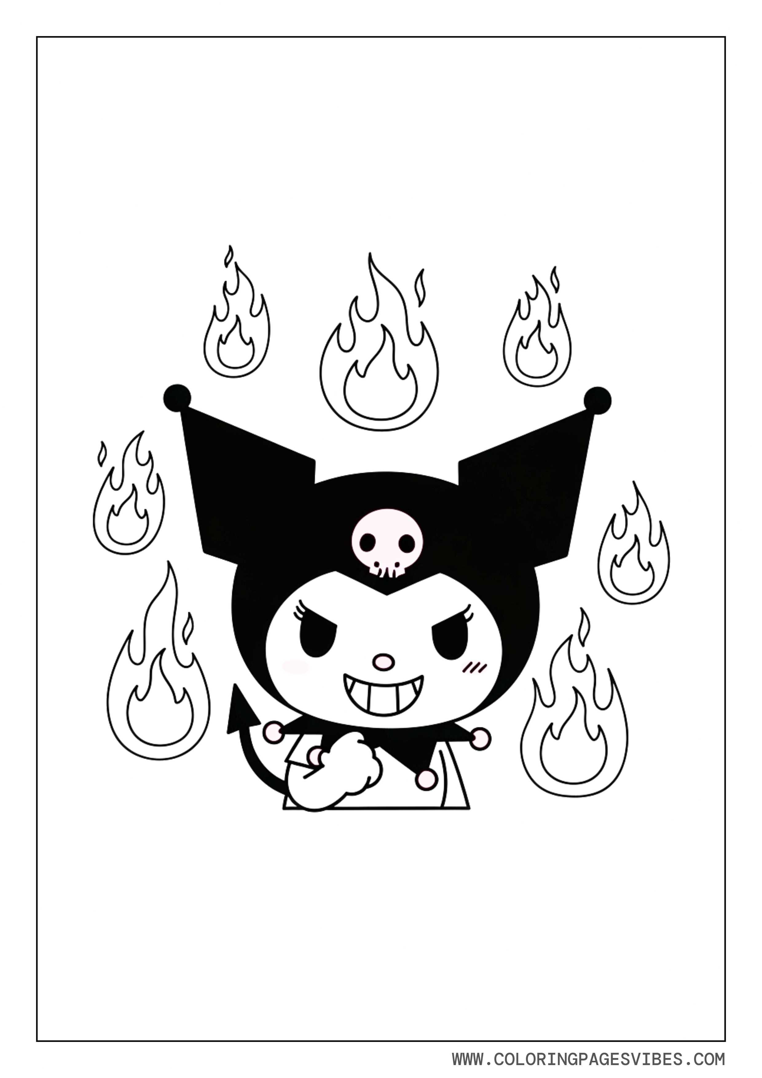 Kuromi with Flames