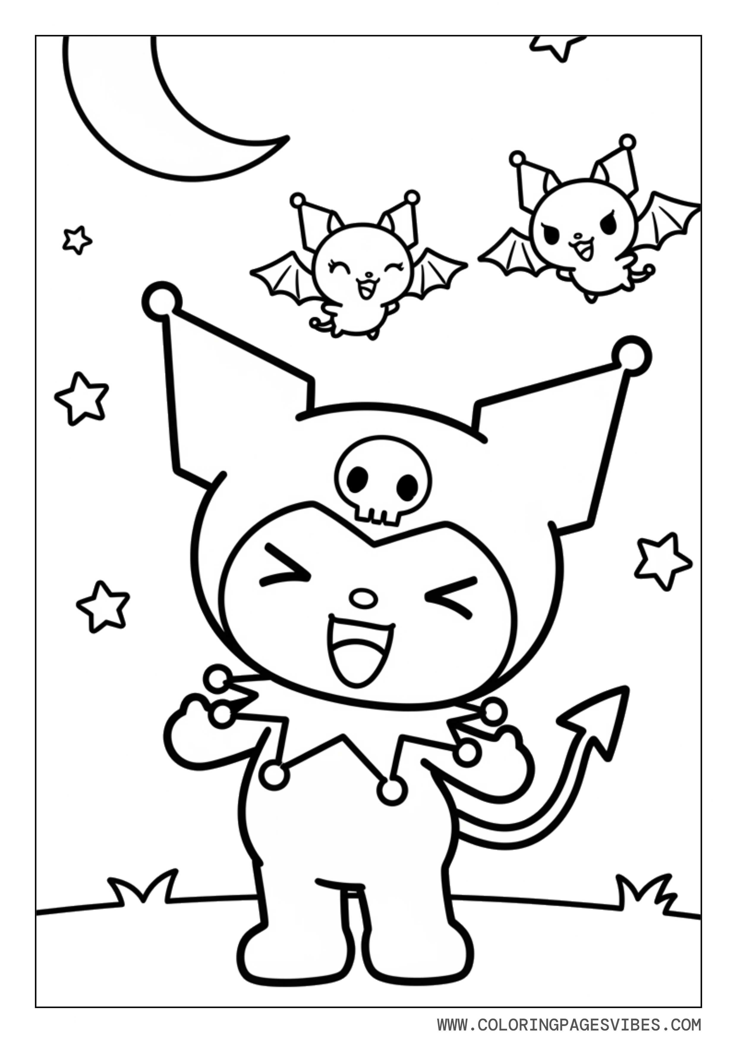 Kuromi with Friendly Bats