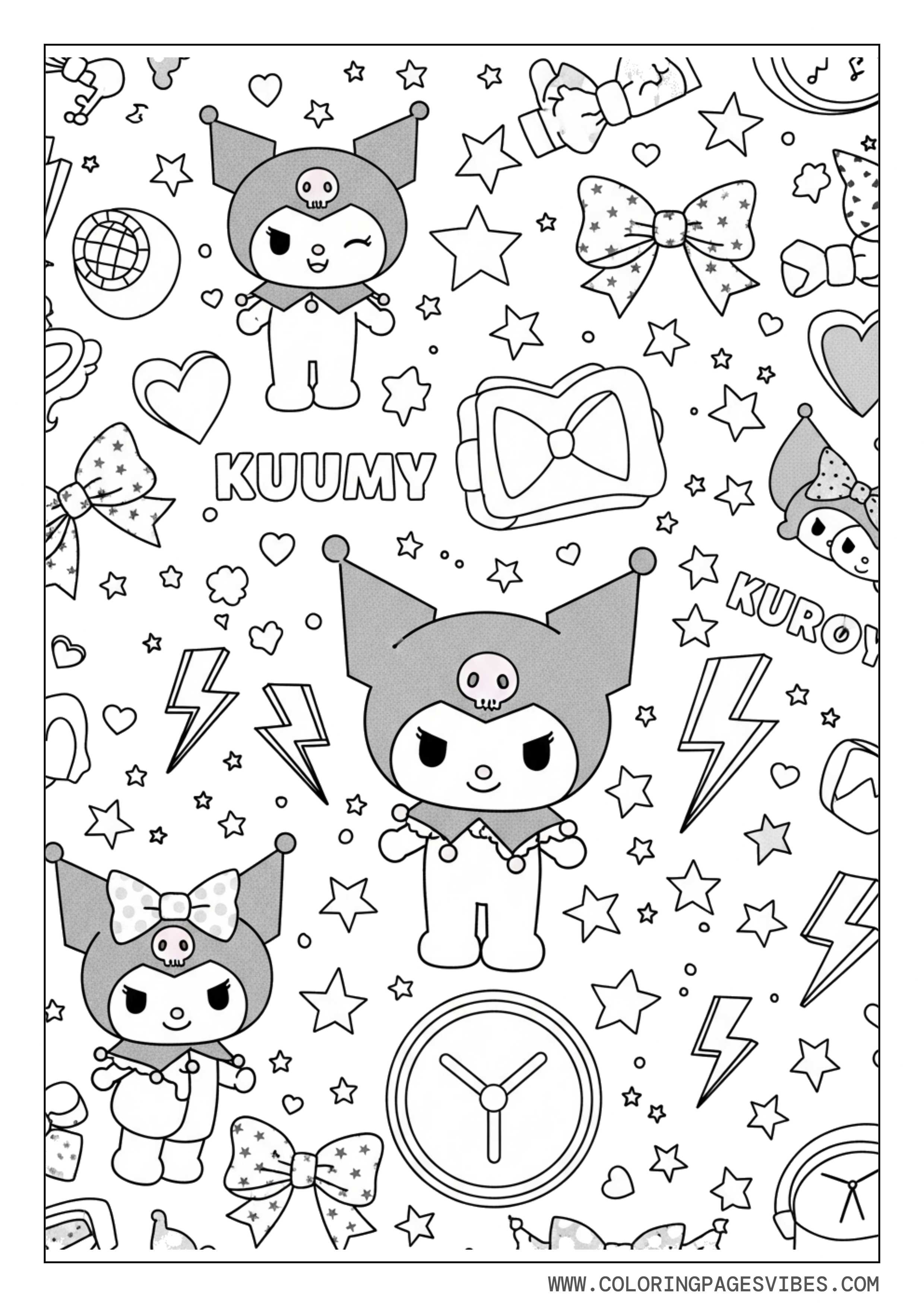 Kuromi with Preppy Icons