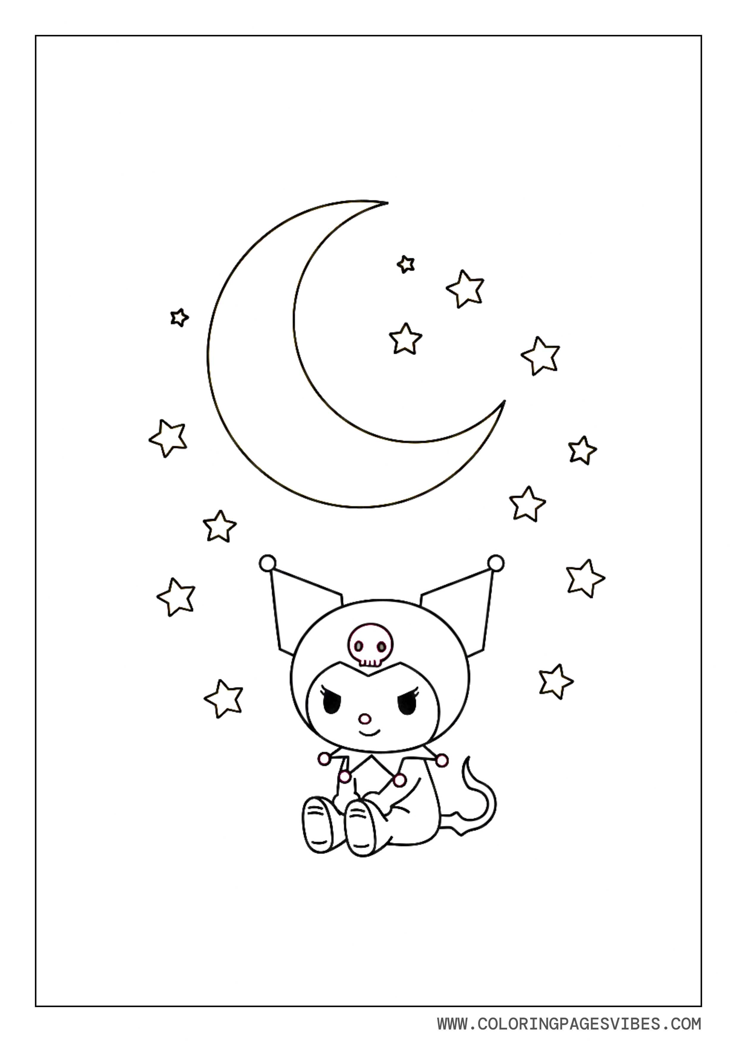 Kuromi with Stars and Moon