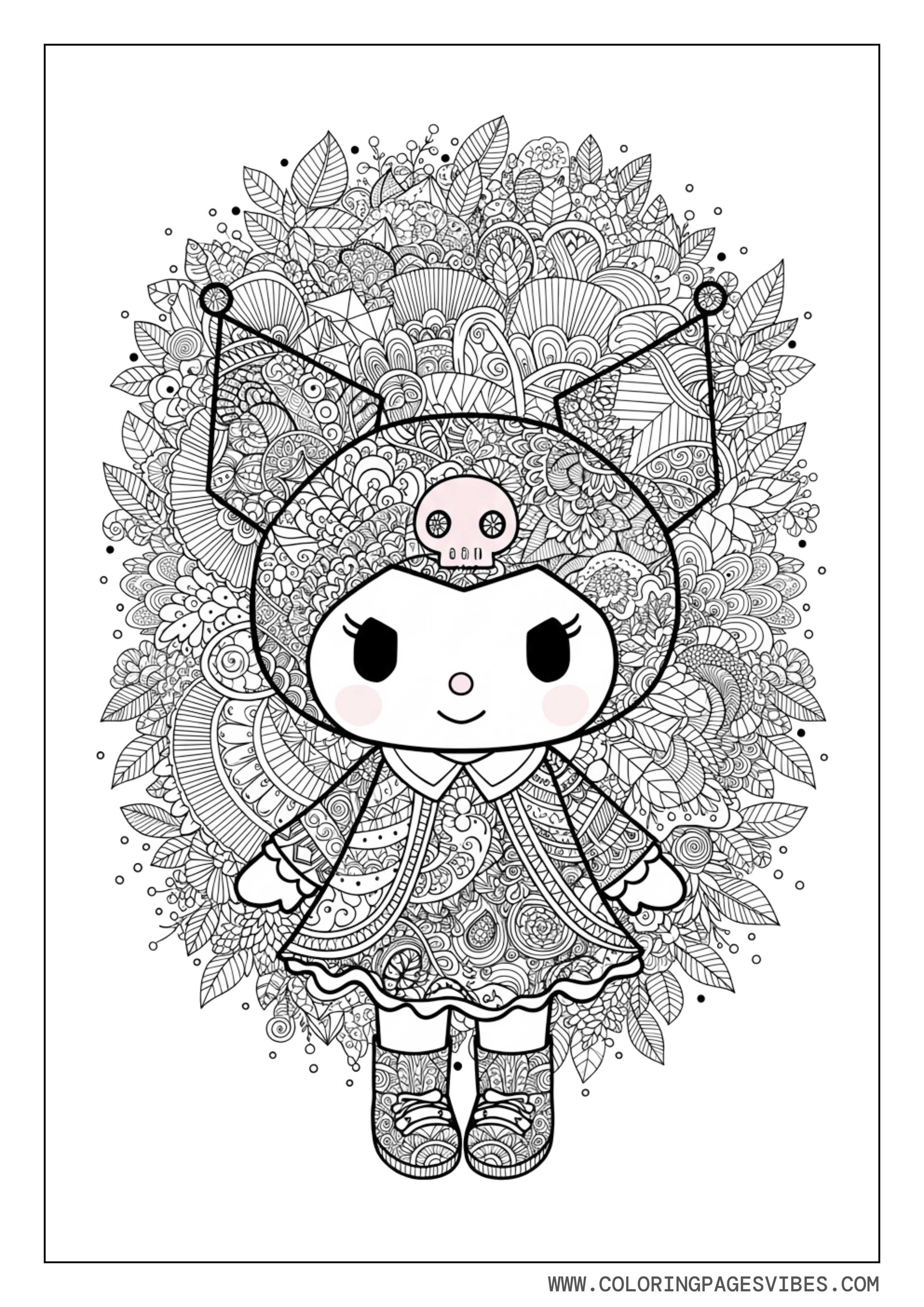 Kuromi Zentangle Style