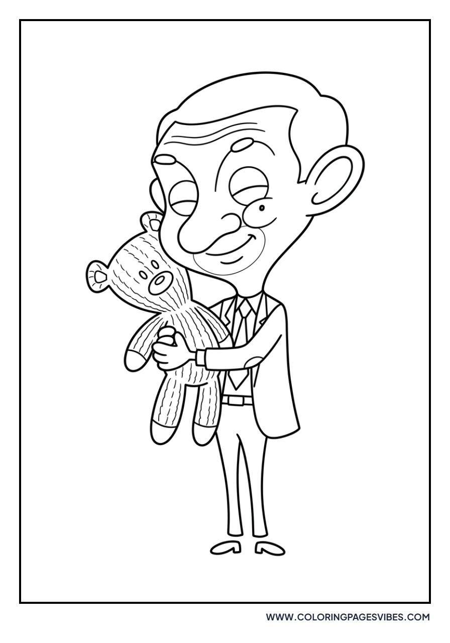 Mr. Bean and Teddy Hugging