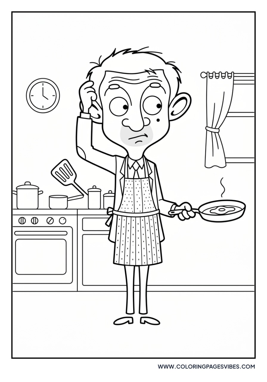 Mr. Bean Cooking Dinner