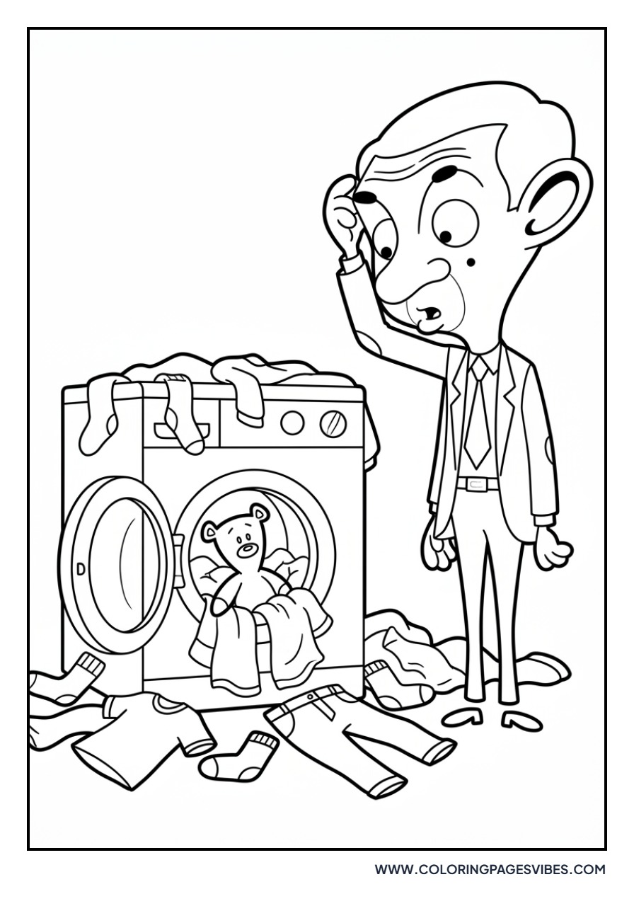 Mr. Bean Doing Laundry