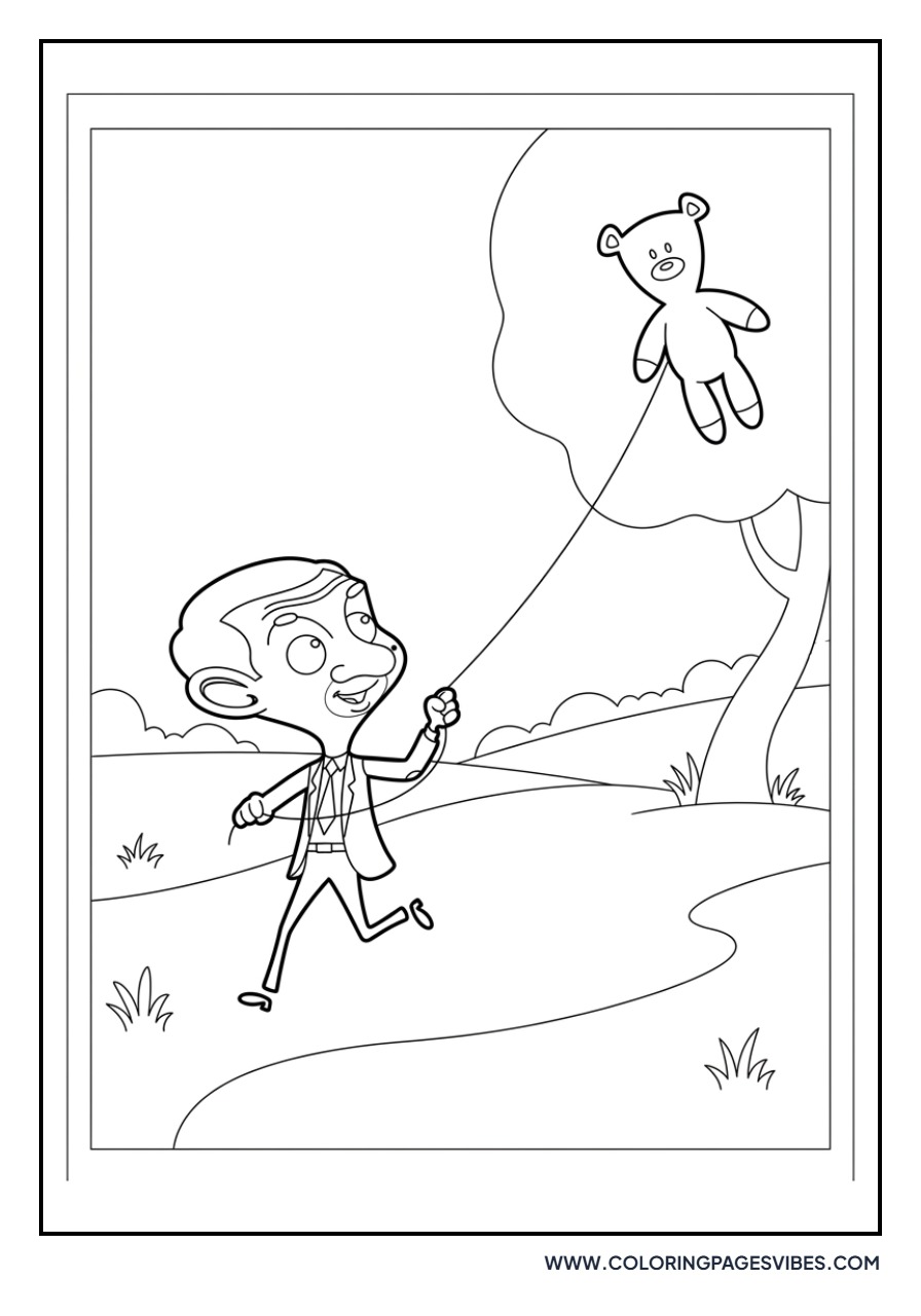 Mr. Bean Flying a Kite