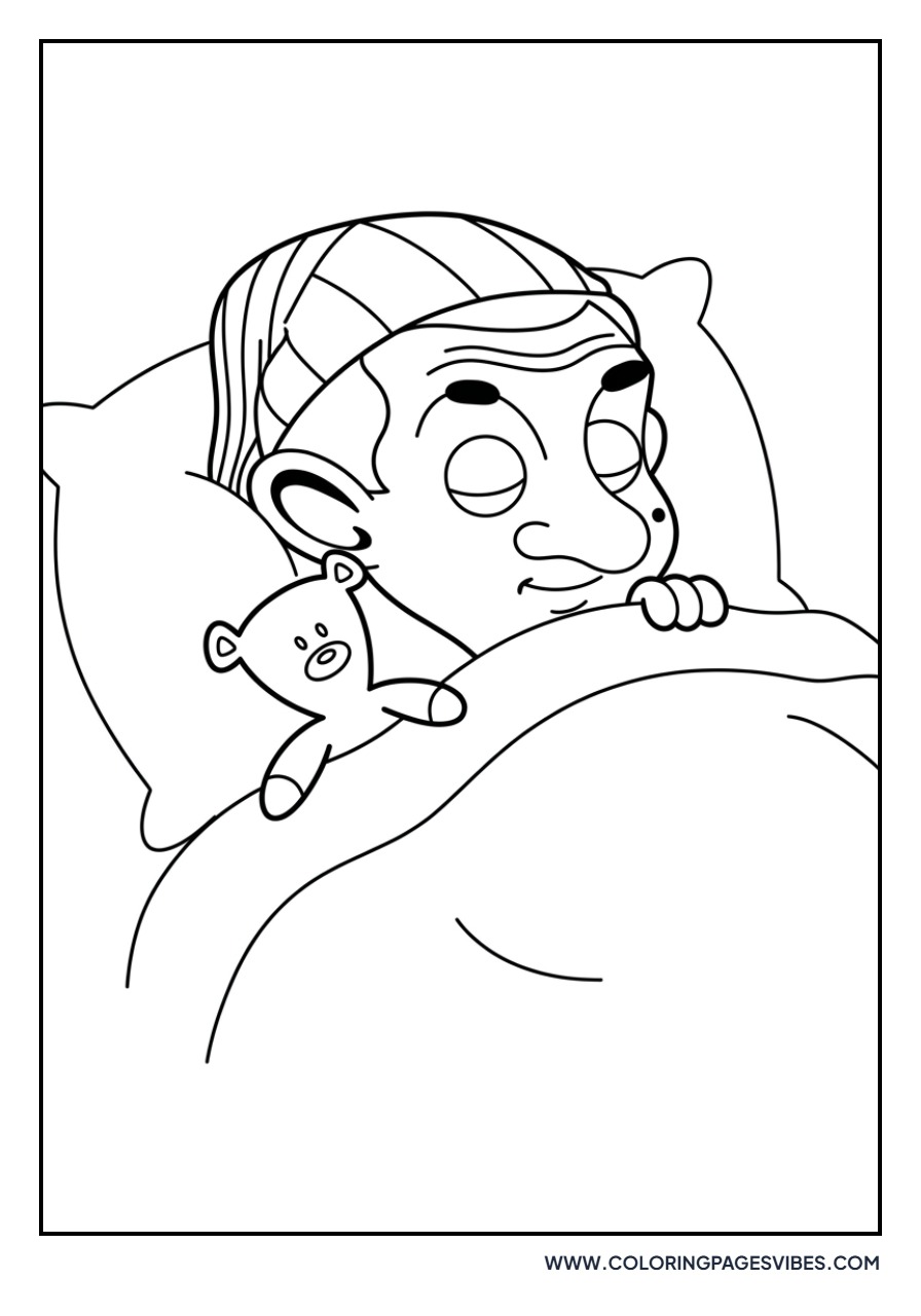 Mr. Bean Sleeping with Teddy