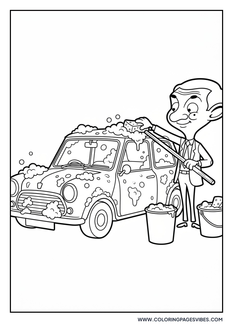 Mr. Bean Washing His Car