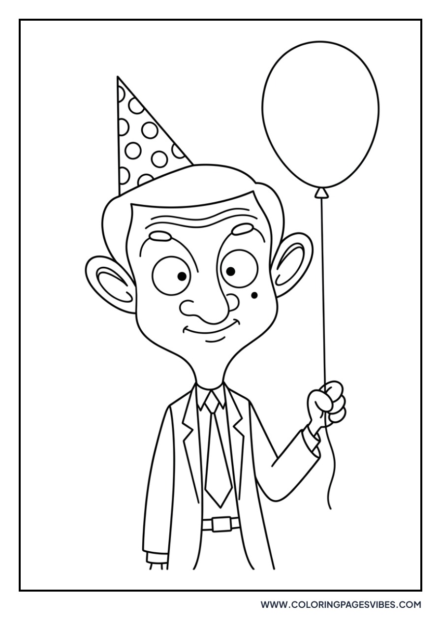 Mr. Bean with a Birthday Balloon