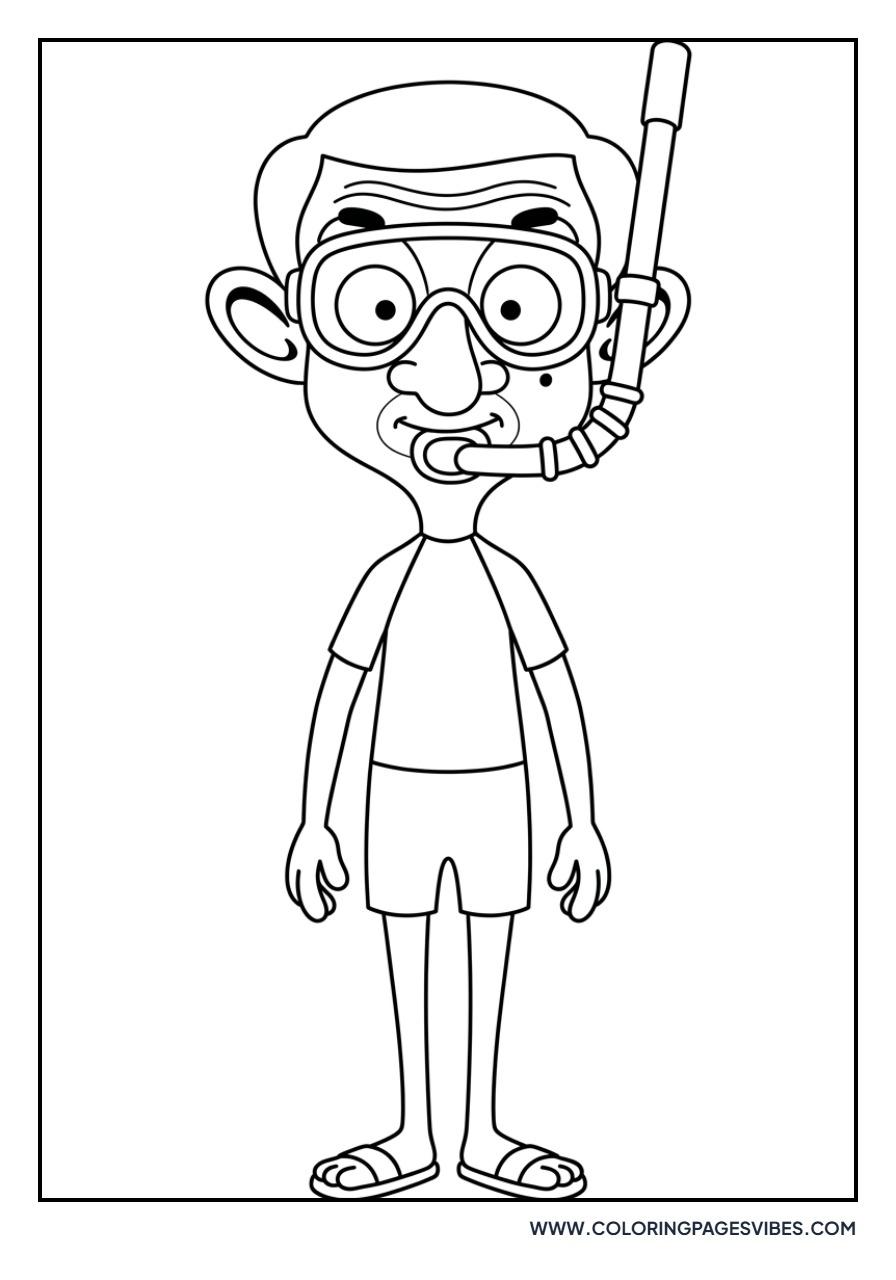 Mr. Bean with a Snorkel