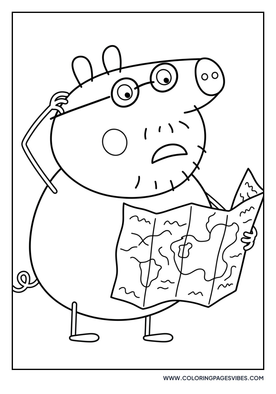Daddy Pig Reading a Map