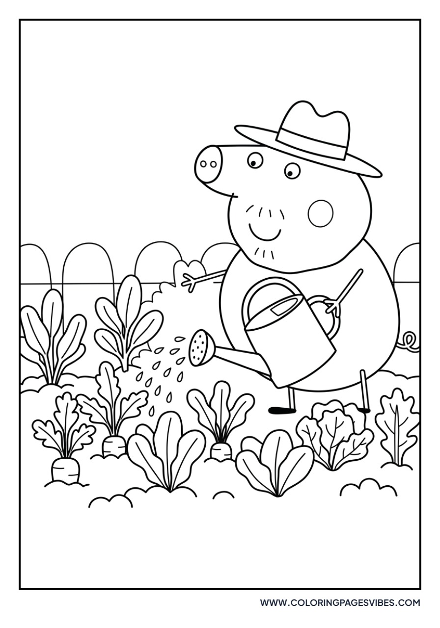 Grandpa Pig in the Garden