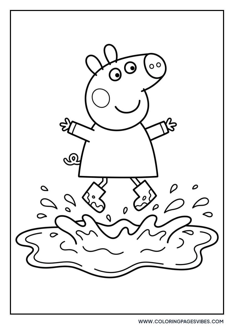 Peppa Pig Jumping in Puddles