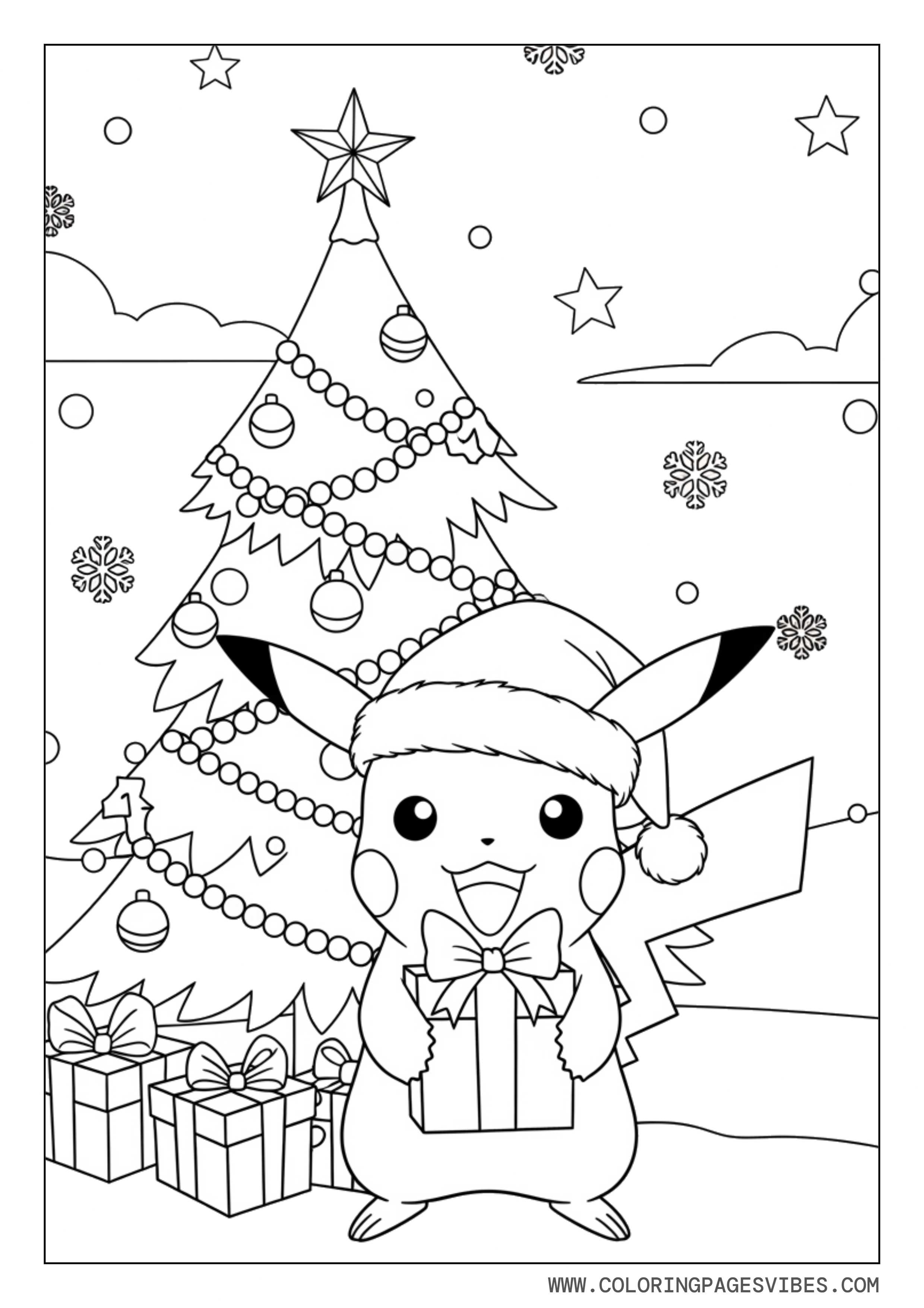 Christmas Pikachu with Gifts