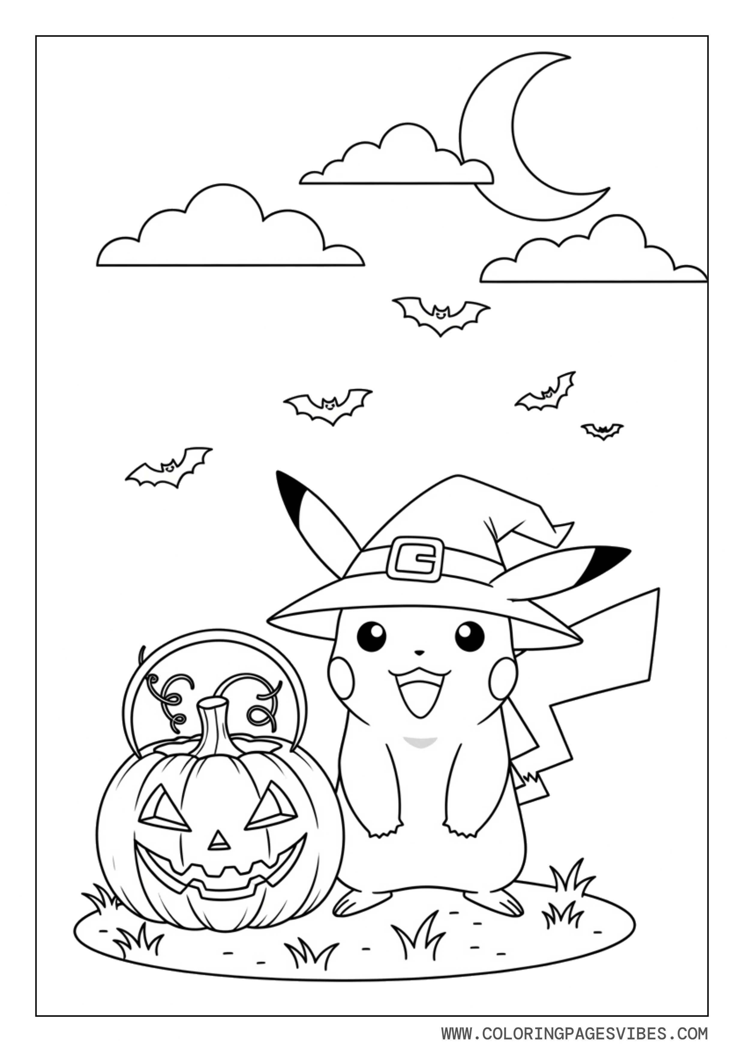 Halloween Pikachu with Pumpkin