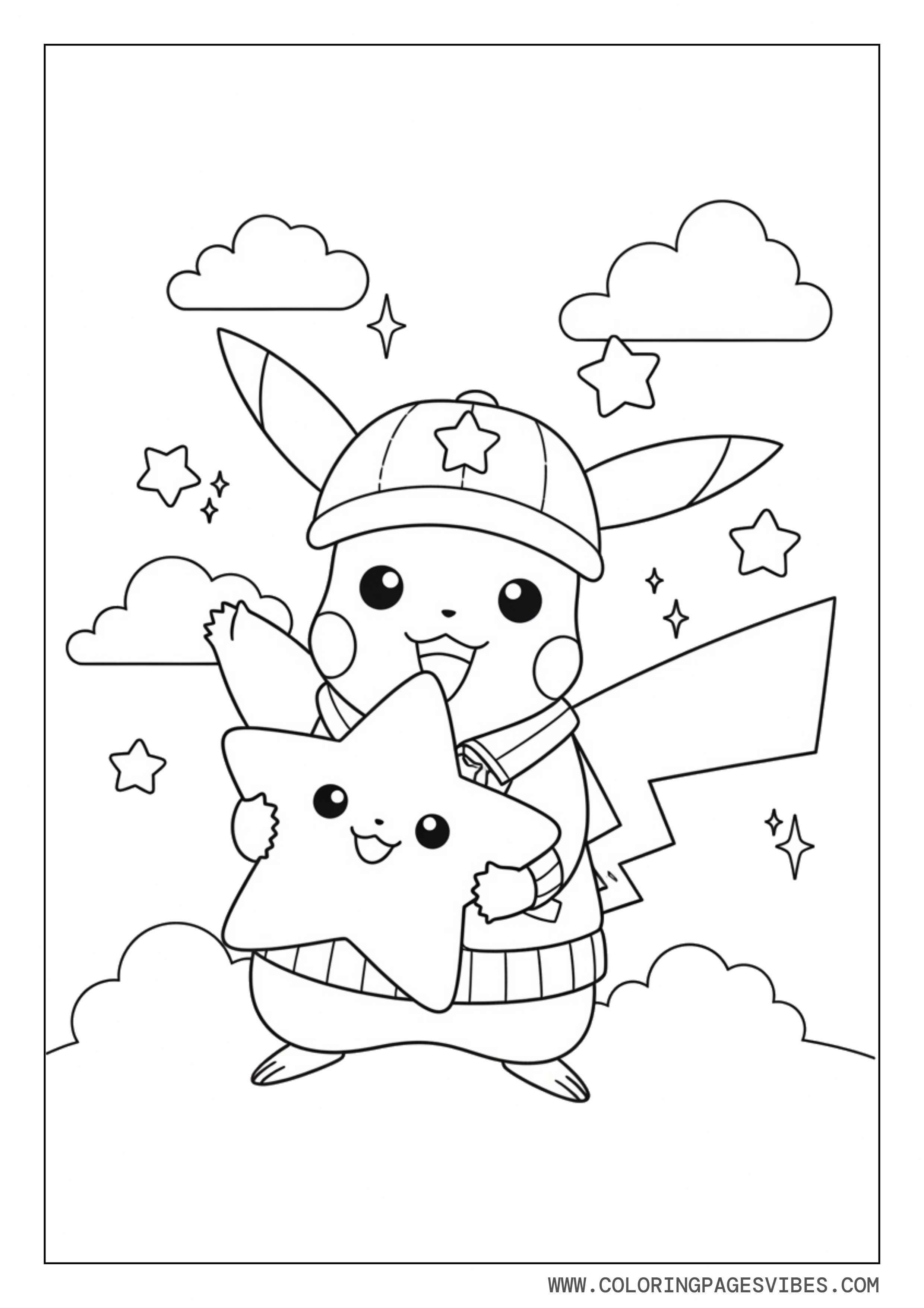 Pikachu Holding a Big Star