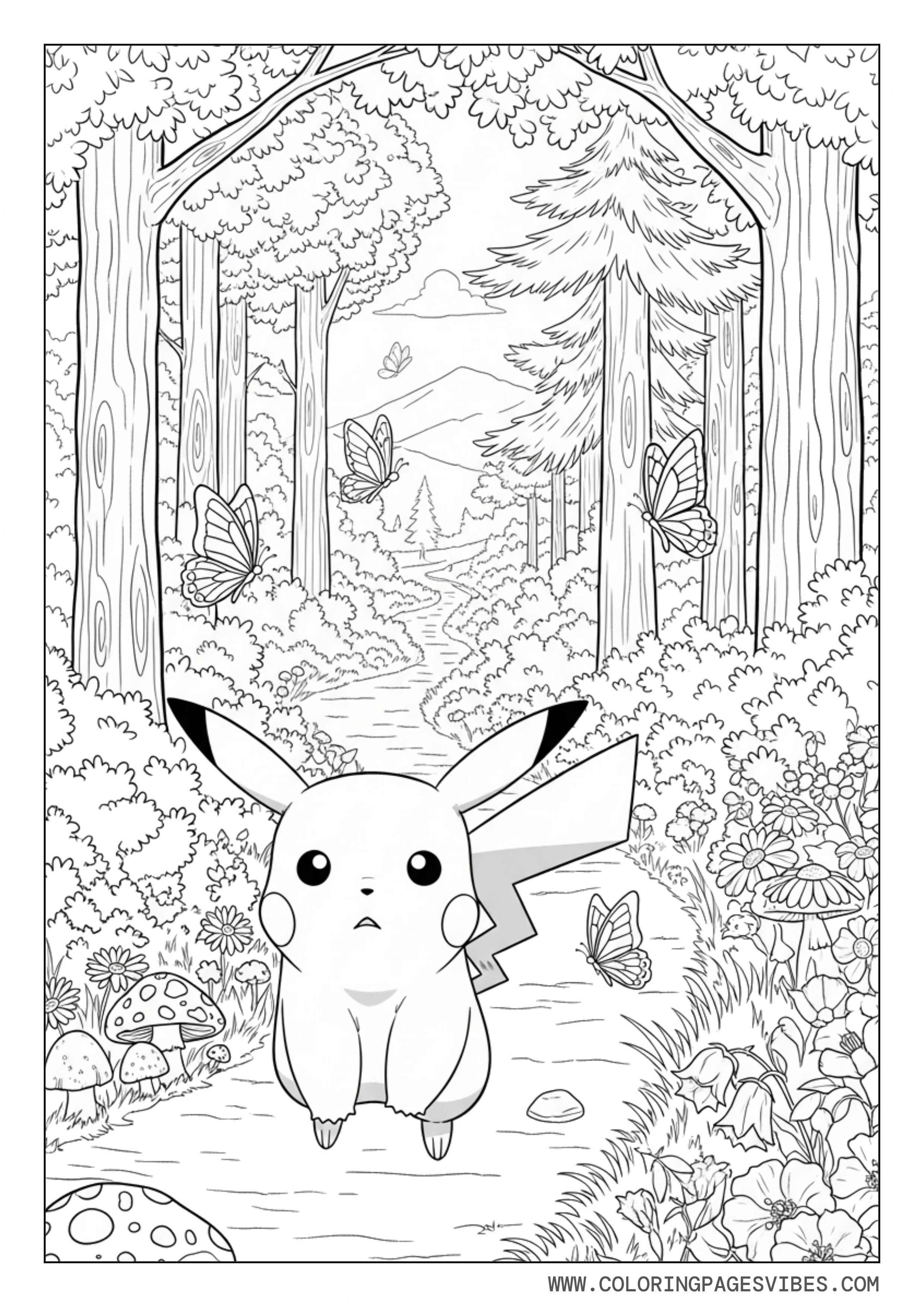 Pikachu in a Pokémon Forest Adventure
