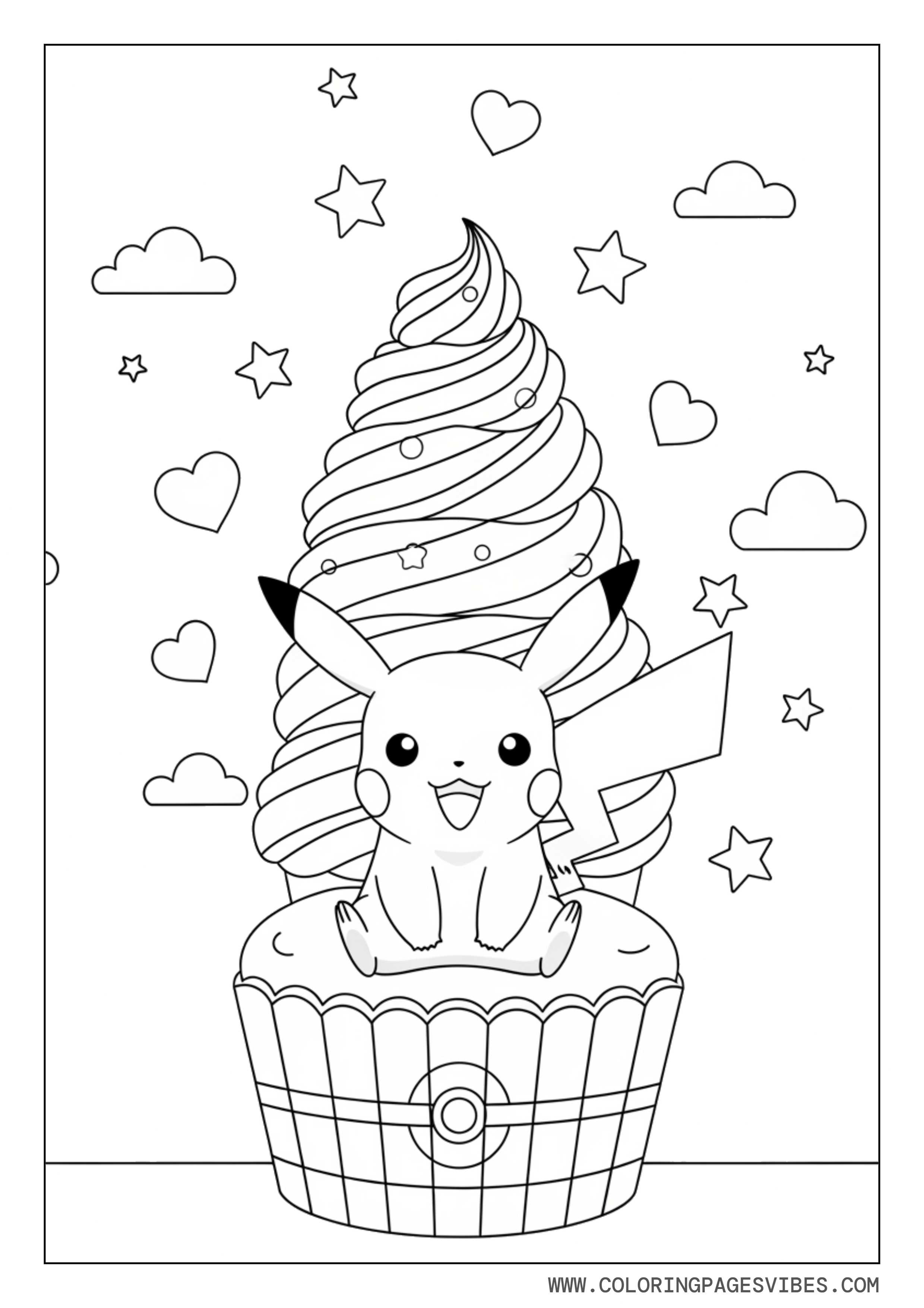 Pikachu Inside a Cupcake