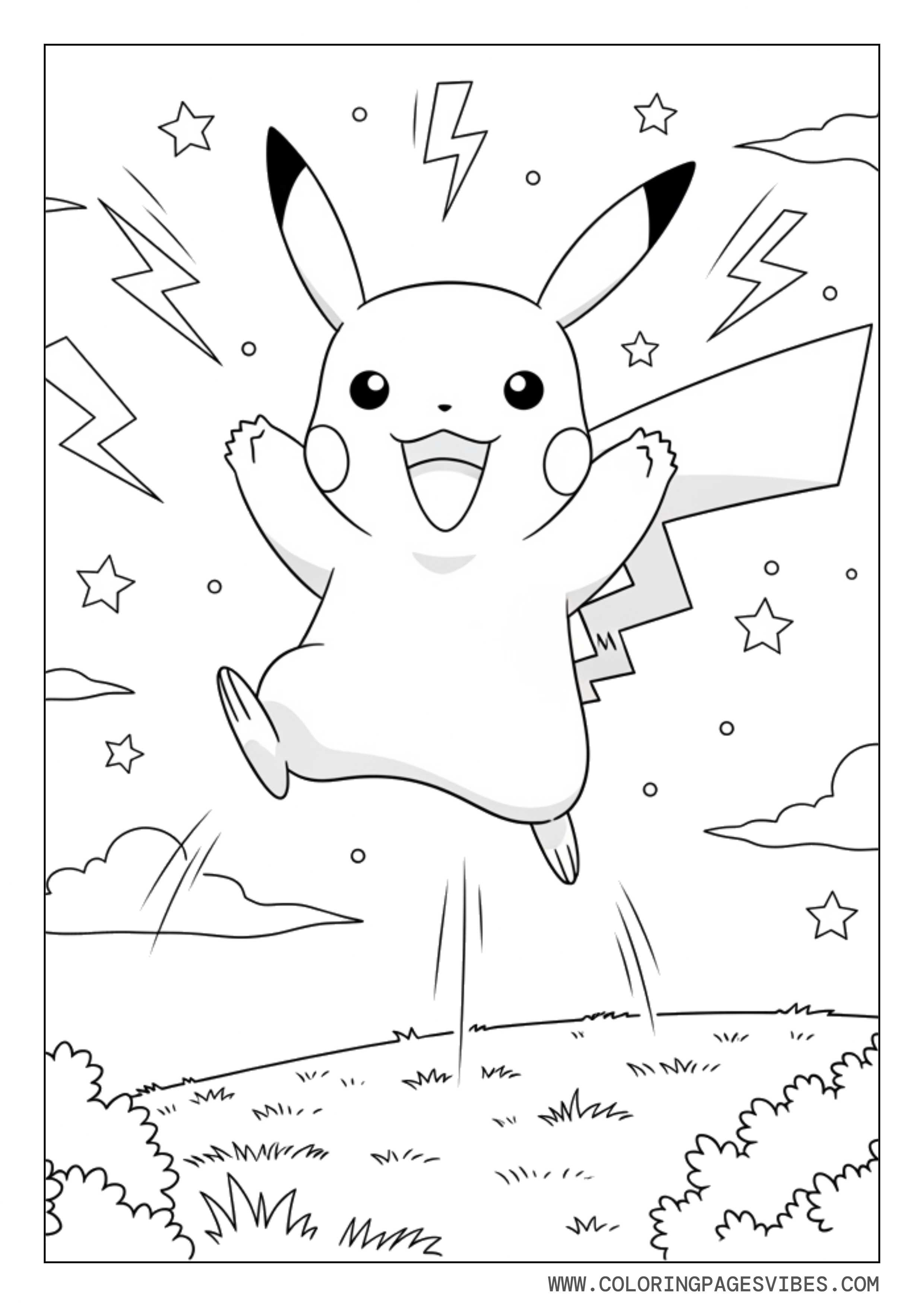 Pikachu Jumping in the Air