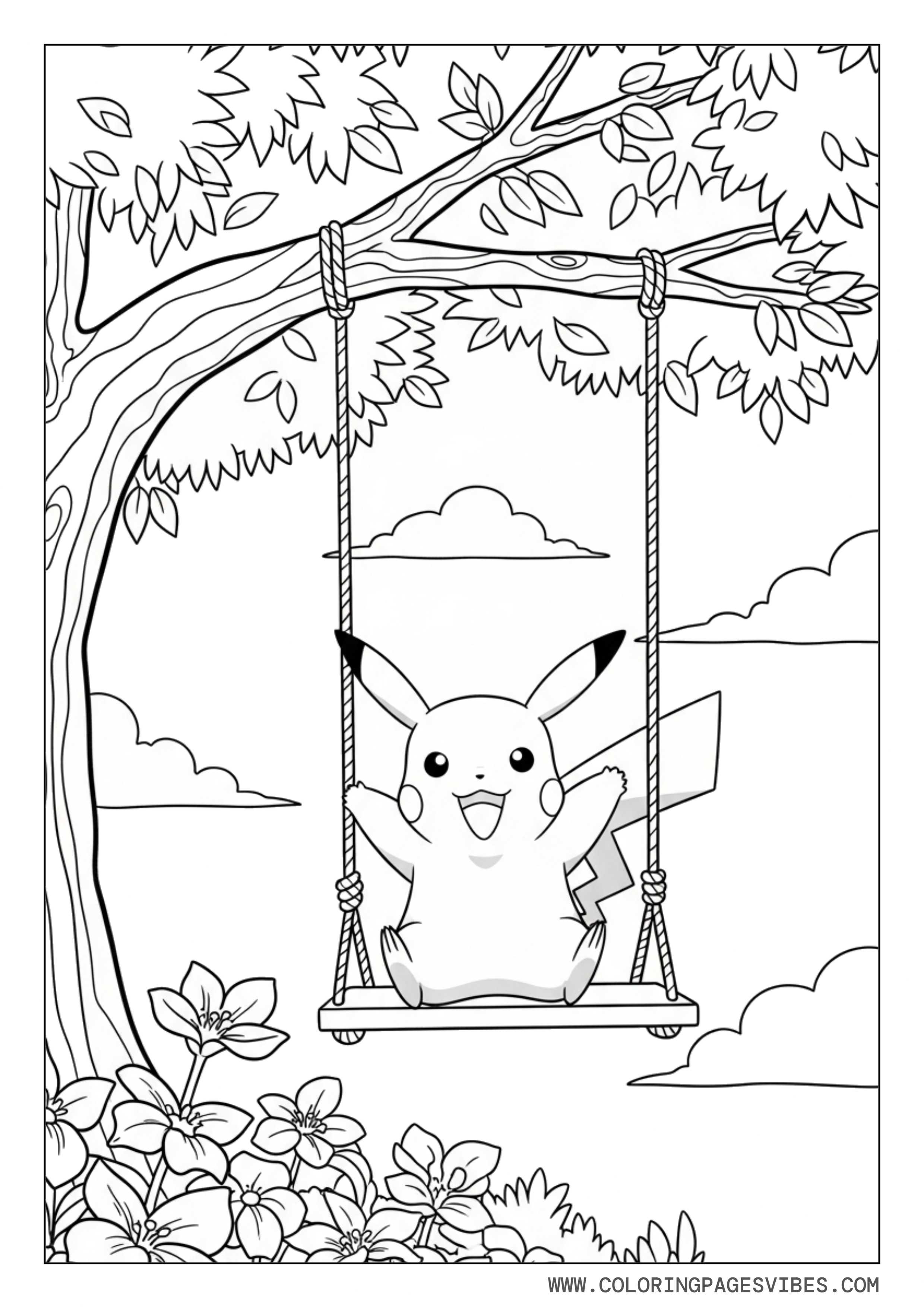Pikachu on a Swing