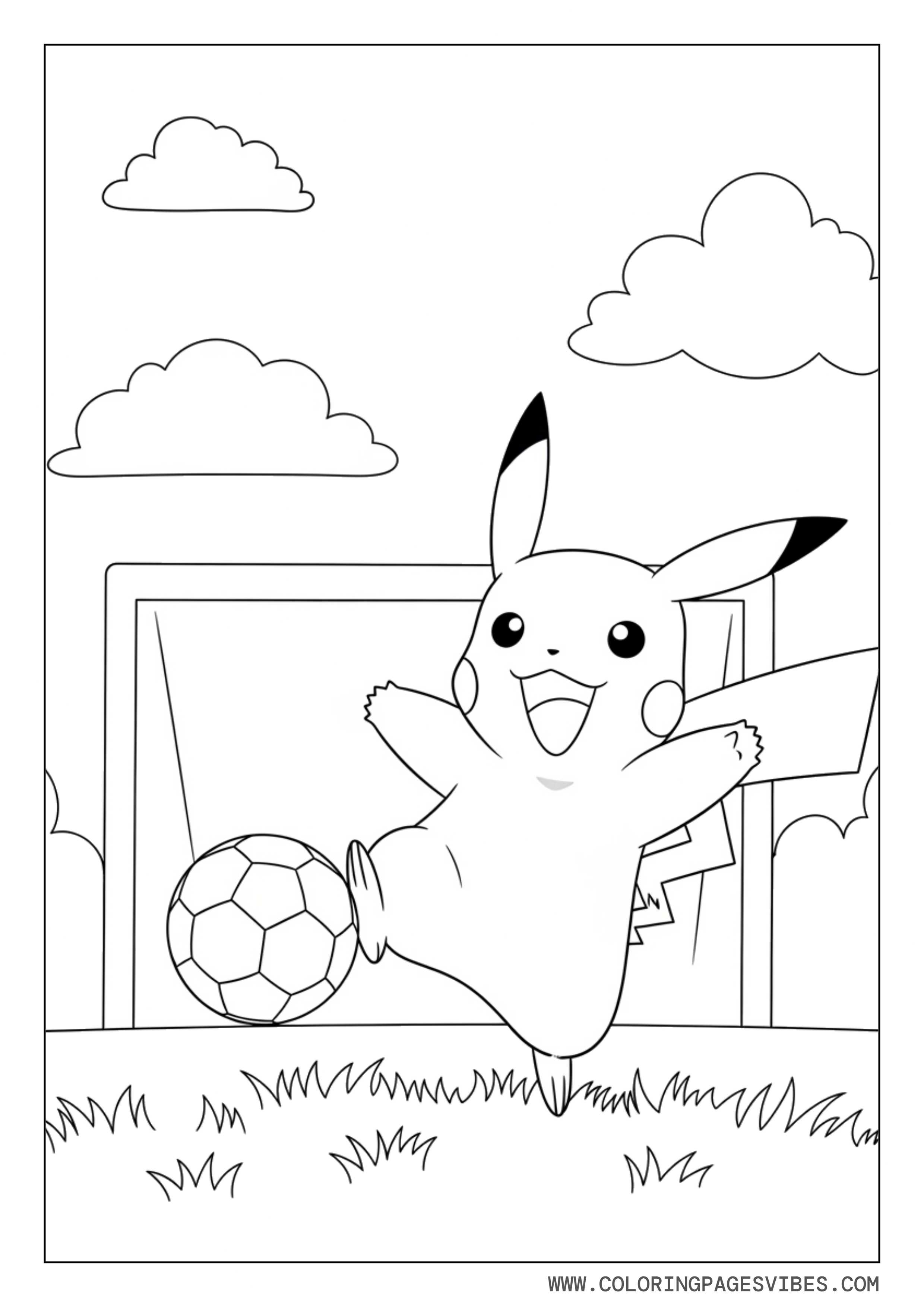 Pikachu Playing Soccer