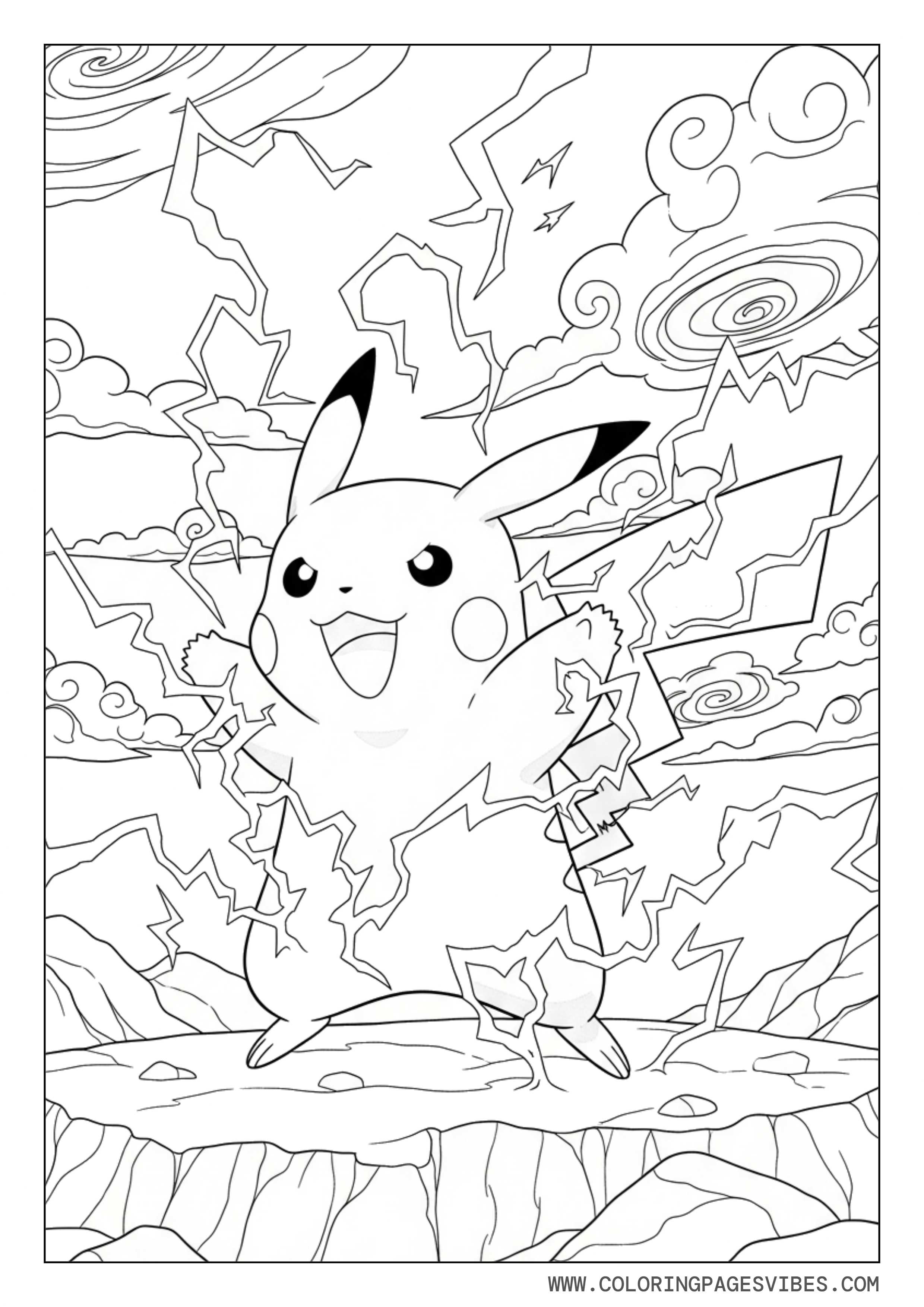 Pikachu Powering Up with Electricity