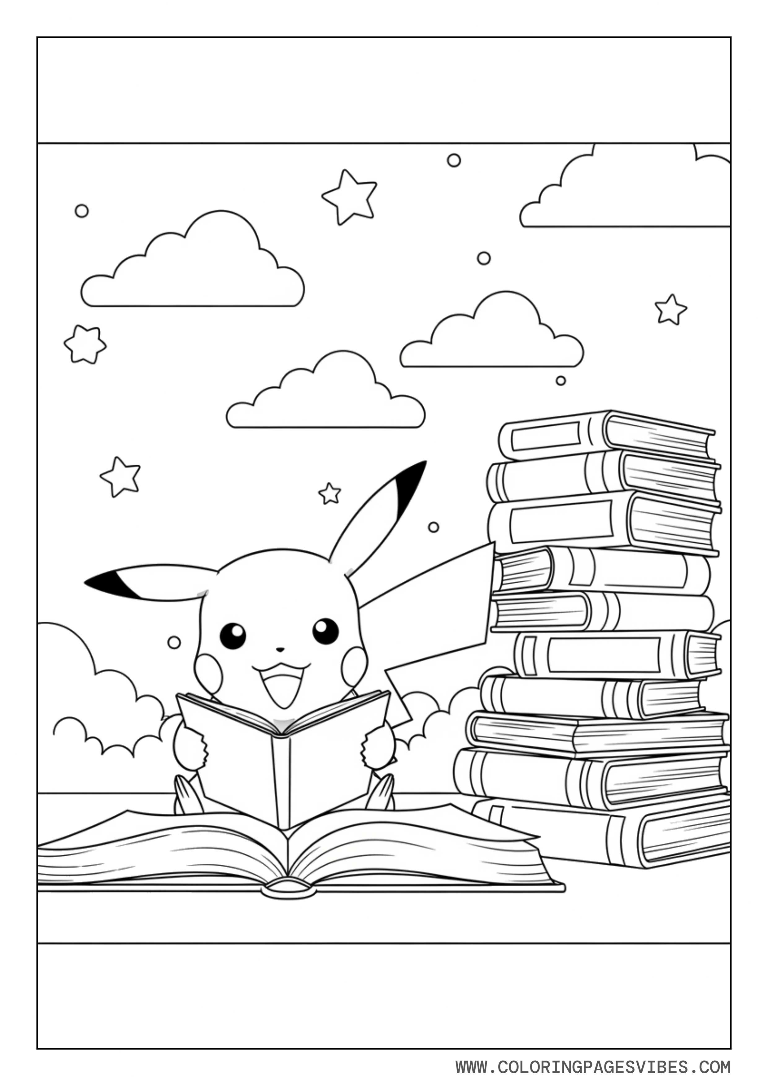 Pikachu Reading a Book