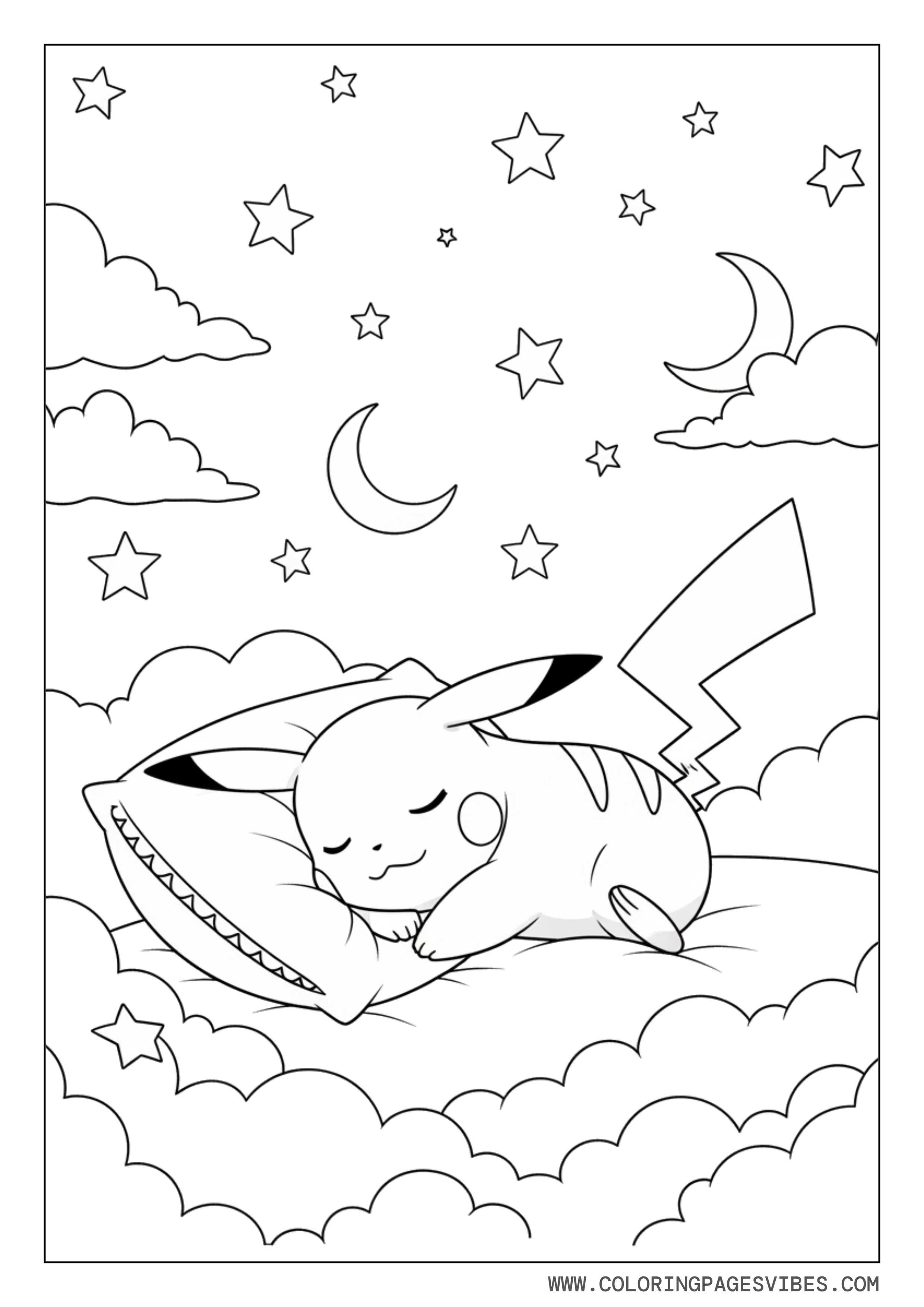 Pikachu Sleeping on a Pillow