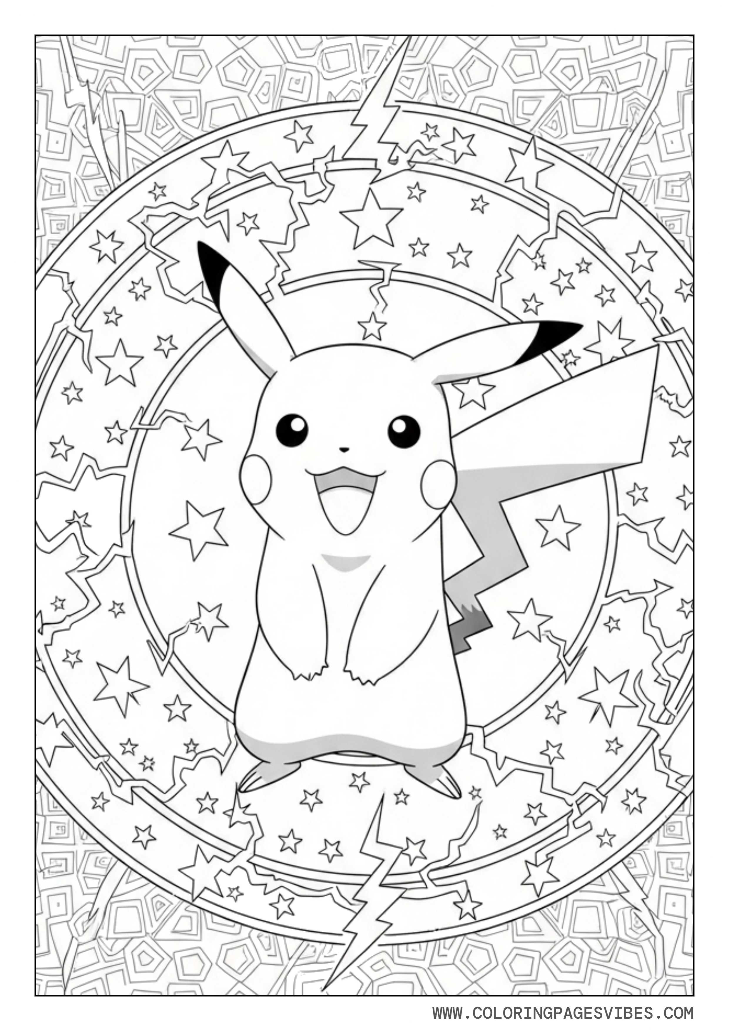Pikachu Surrounded by Lightning Mandala
