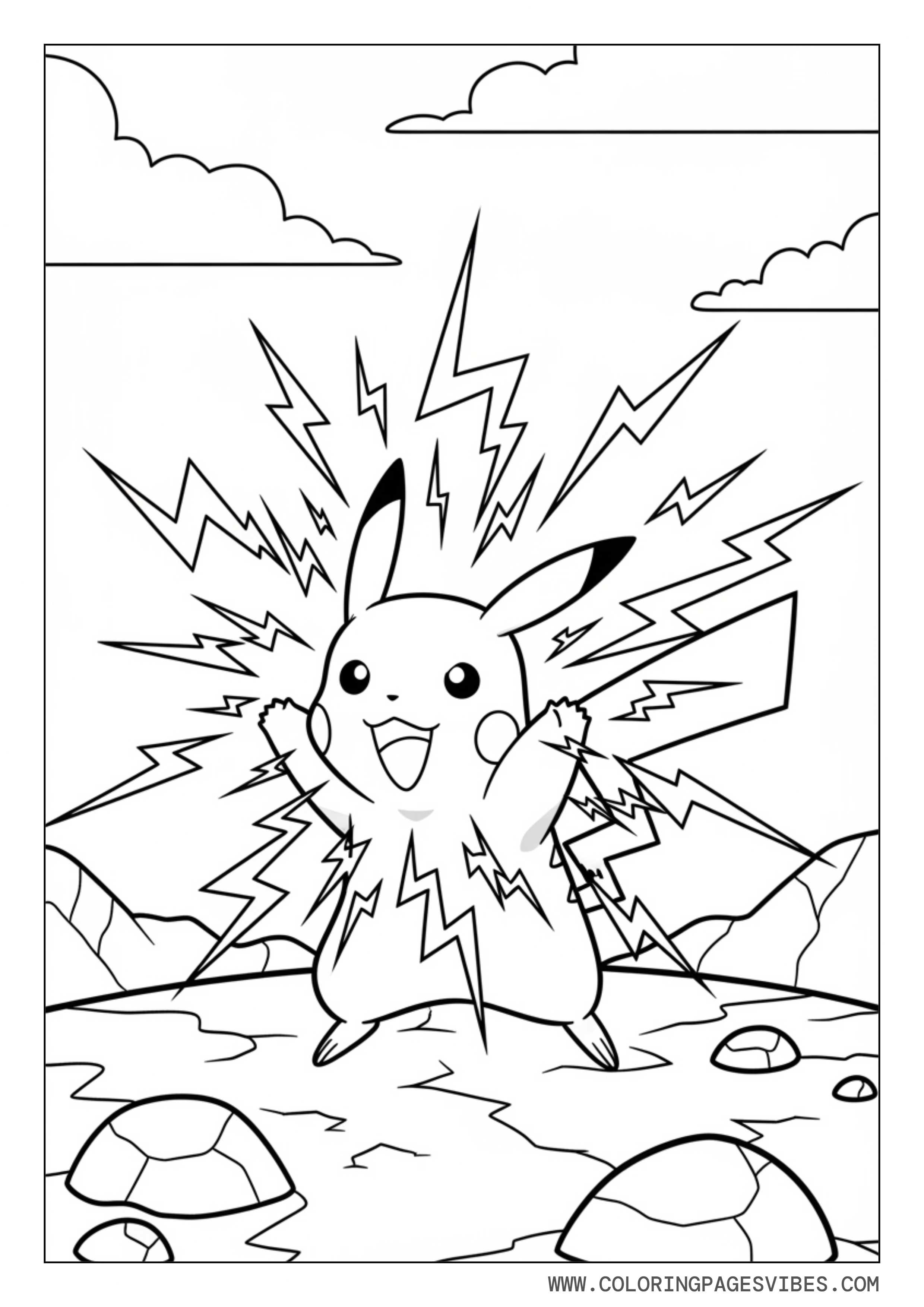 Pikachu Using Thunderbolt