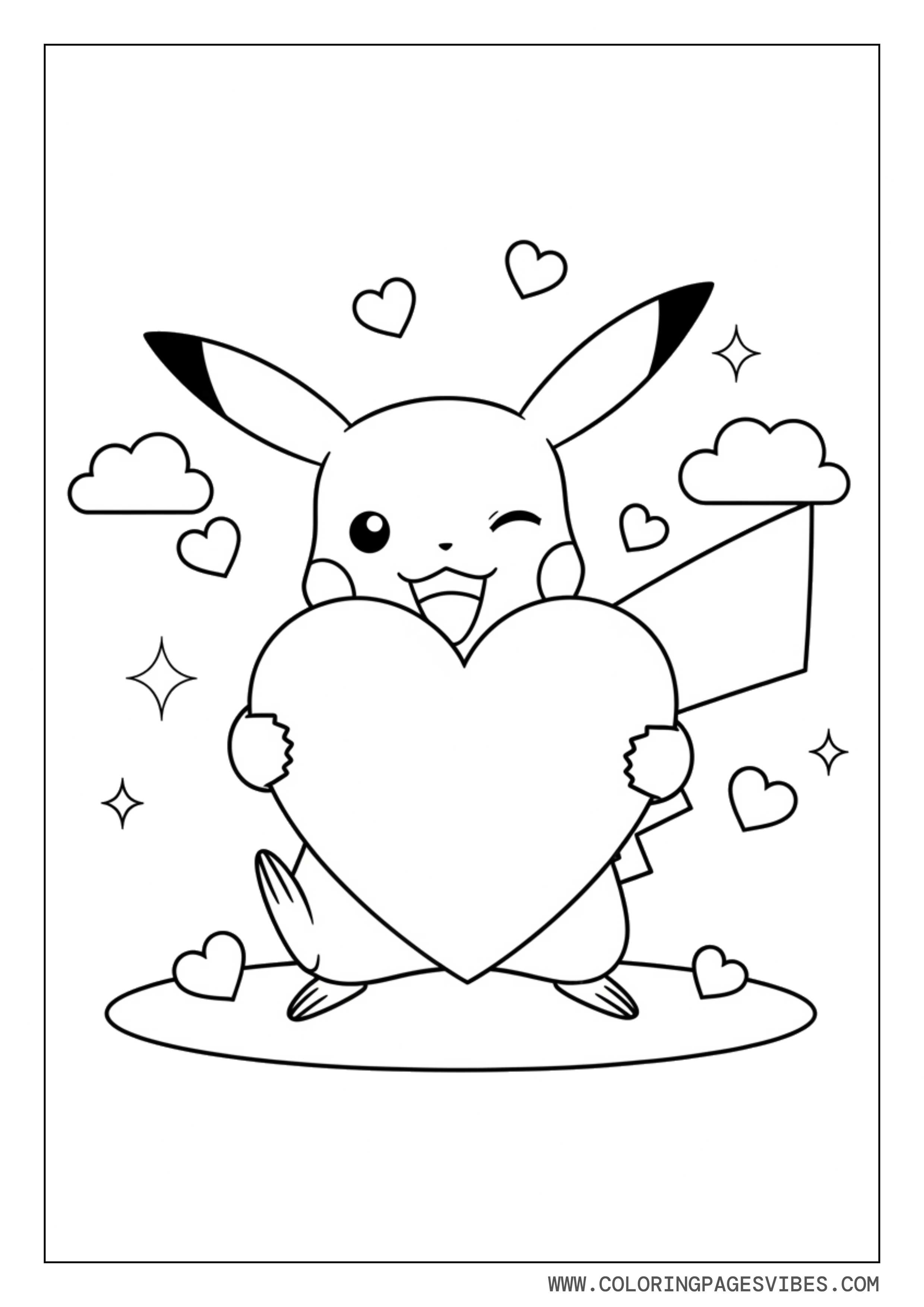 Pikachu with a Giant Heart