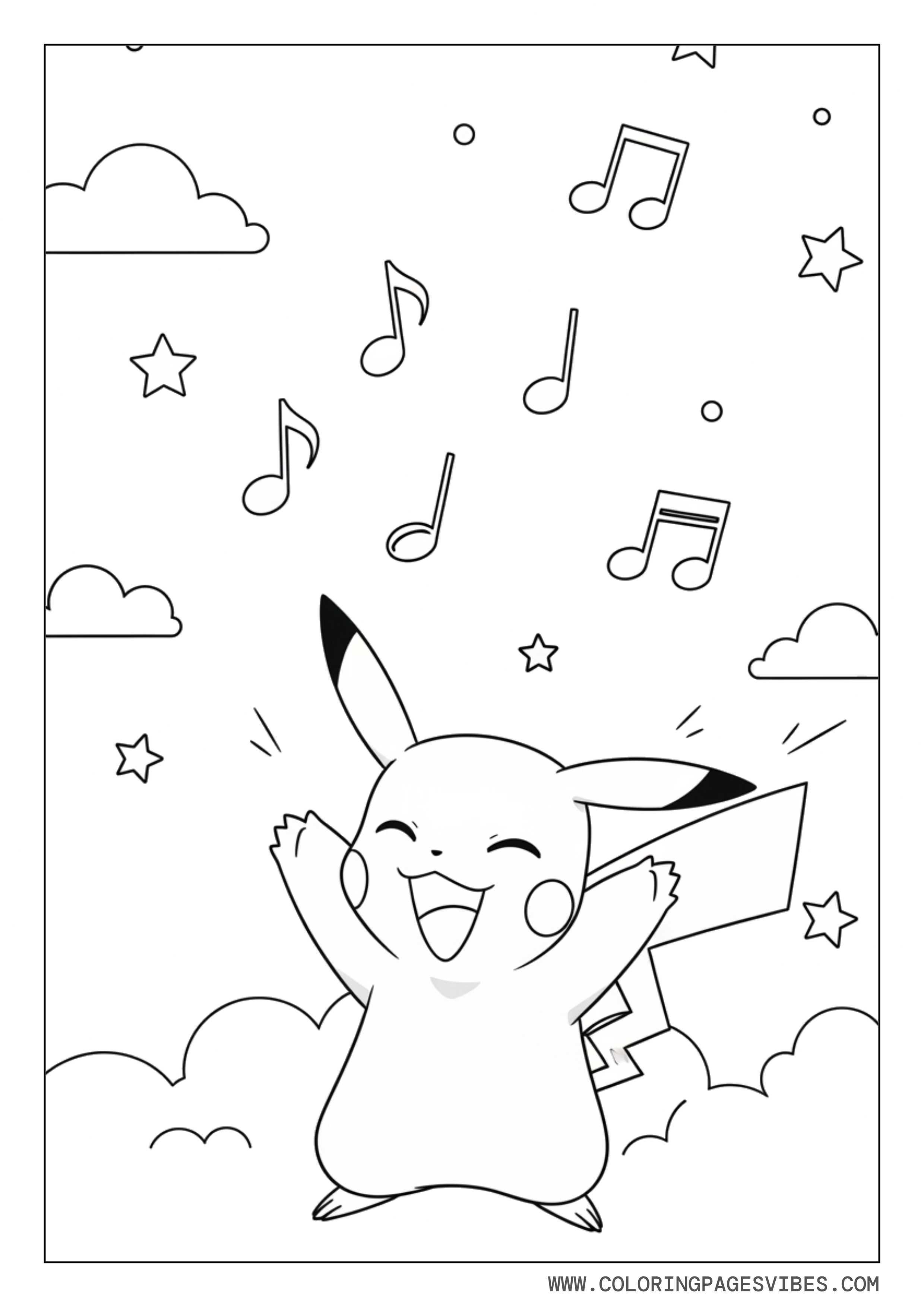 Pikachu with Musical Notes