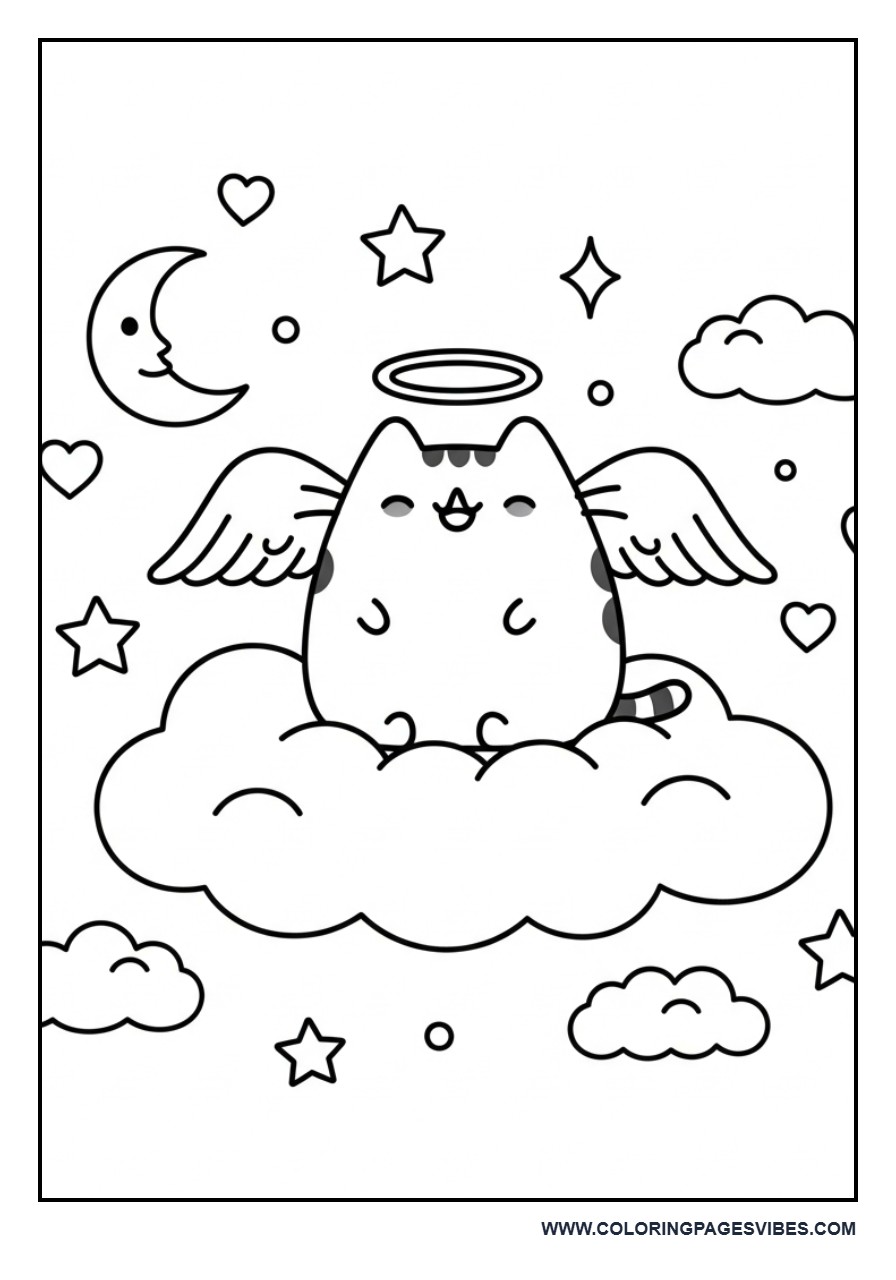 Angel Pusheen in the Clouds