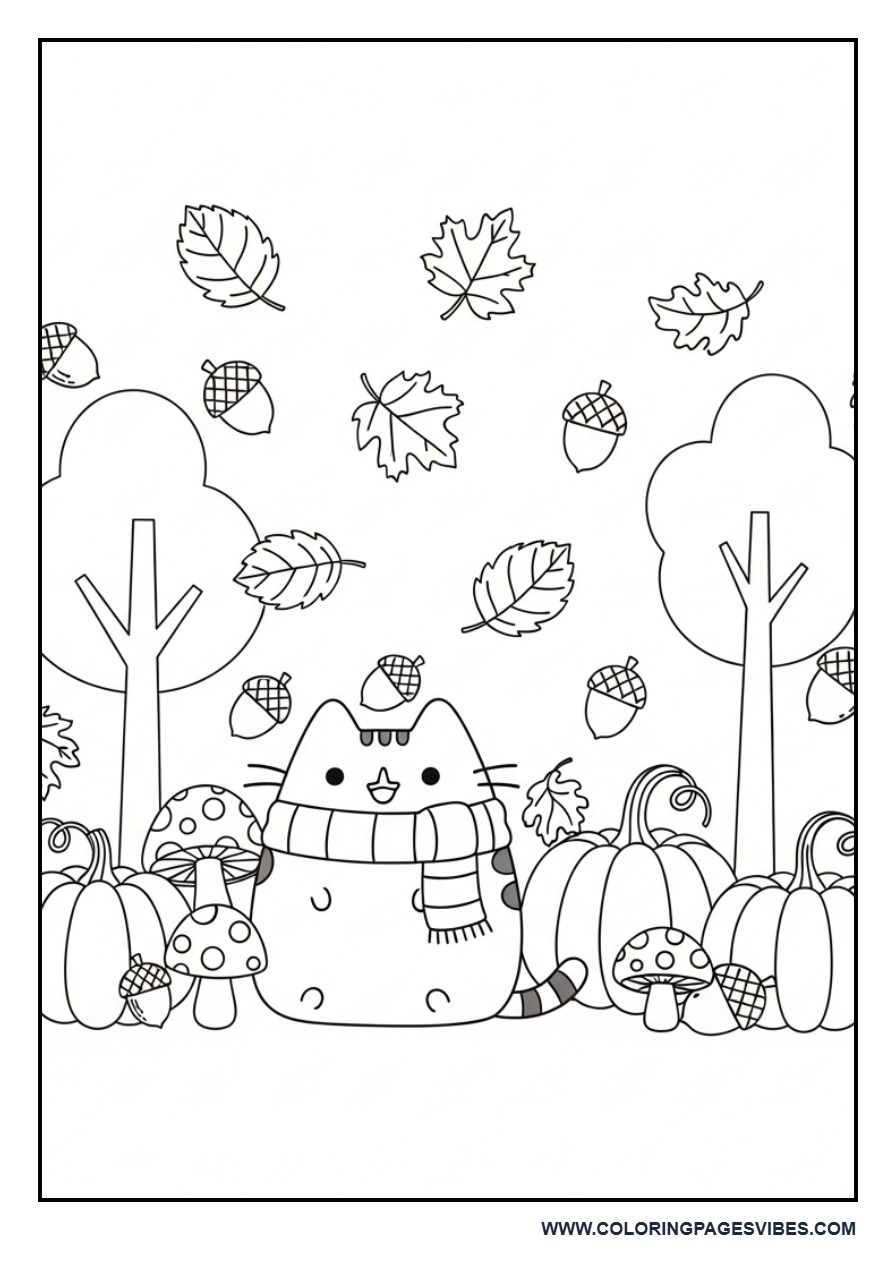 Autumn Leaves Pusheen