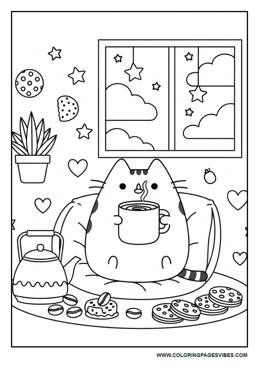 Cozy Coffee Time Pusheen