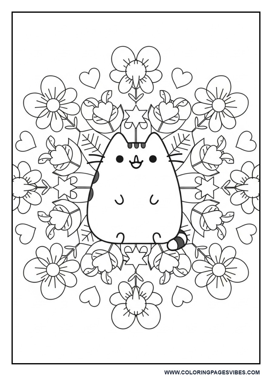 Mandala-Inspired Pusheen
