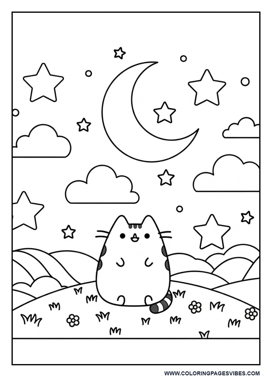 Pusheen Stargazing