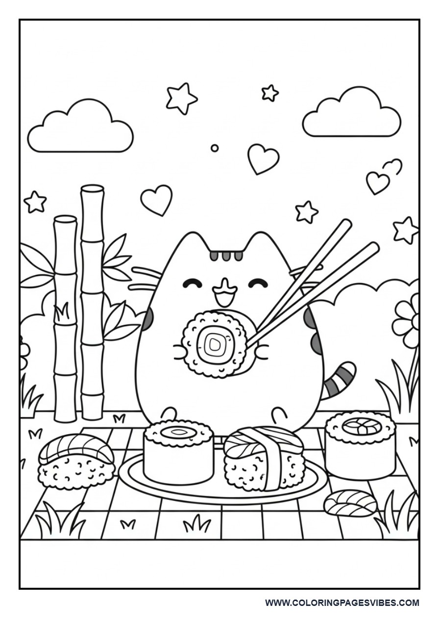 Pusheen Sushi Picnic