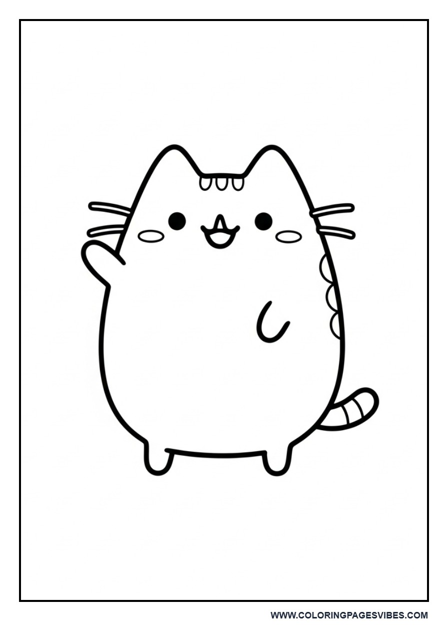 Standing Pusheen Waving