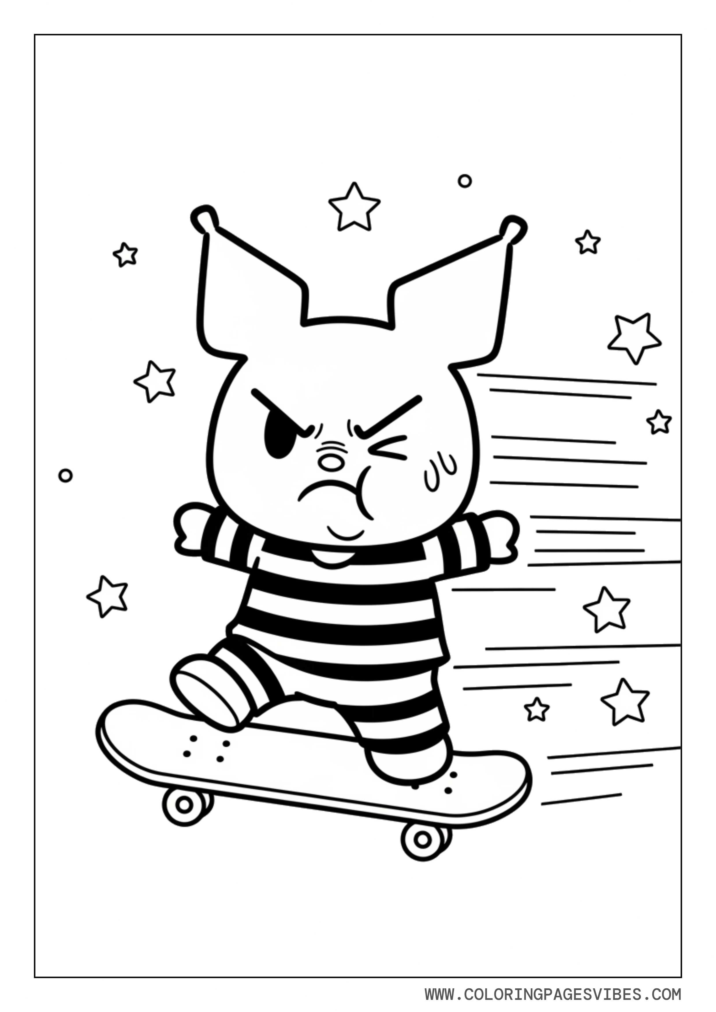 Badtz-Maru Skateboarding