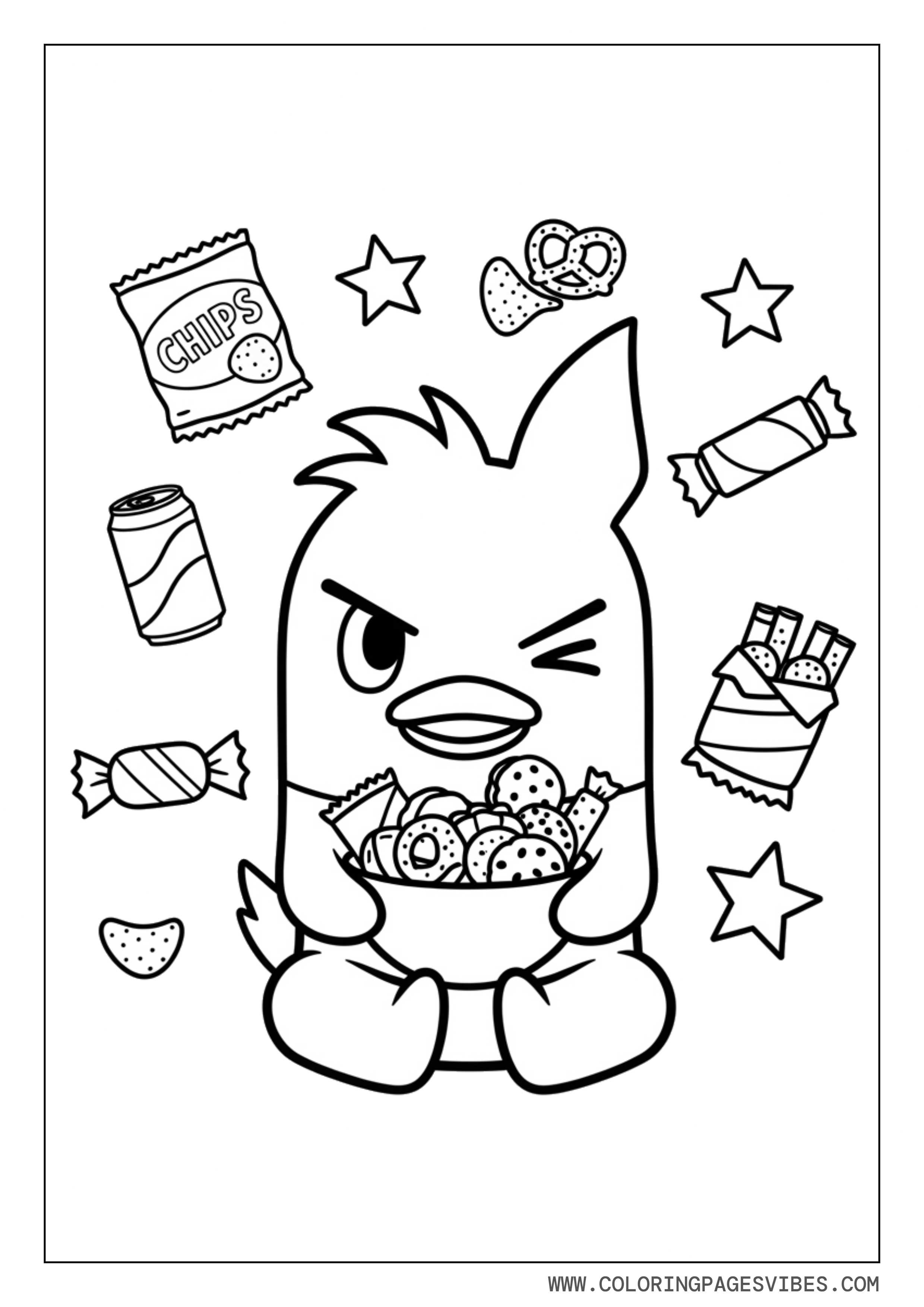 Badtz-Maru With Snacks