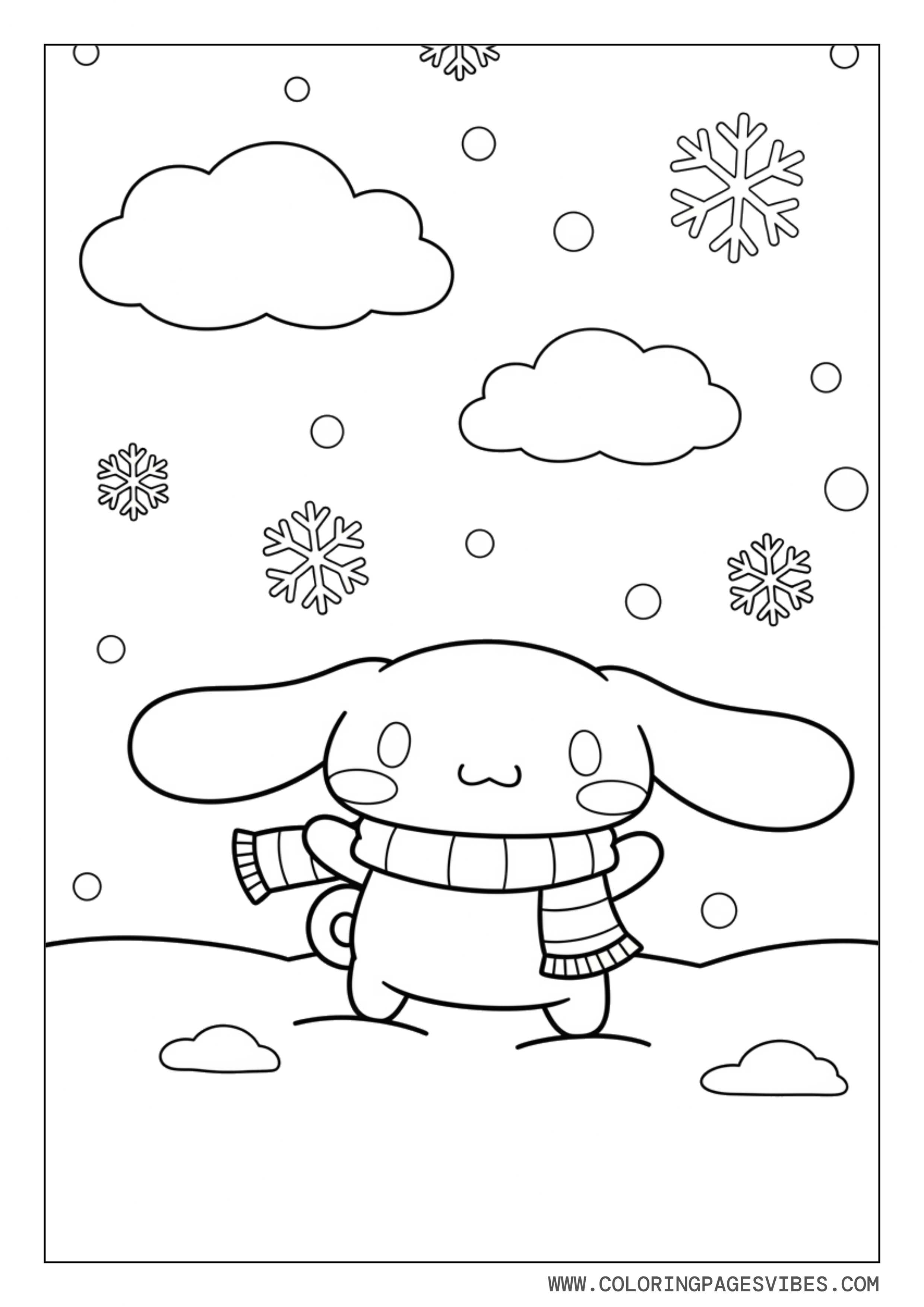 Cinnamoroll Winter Snow Scene
