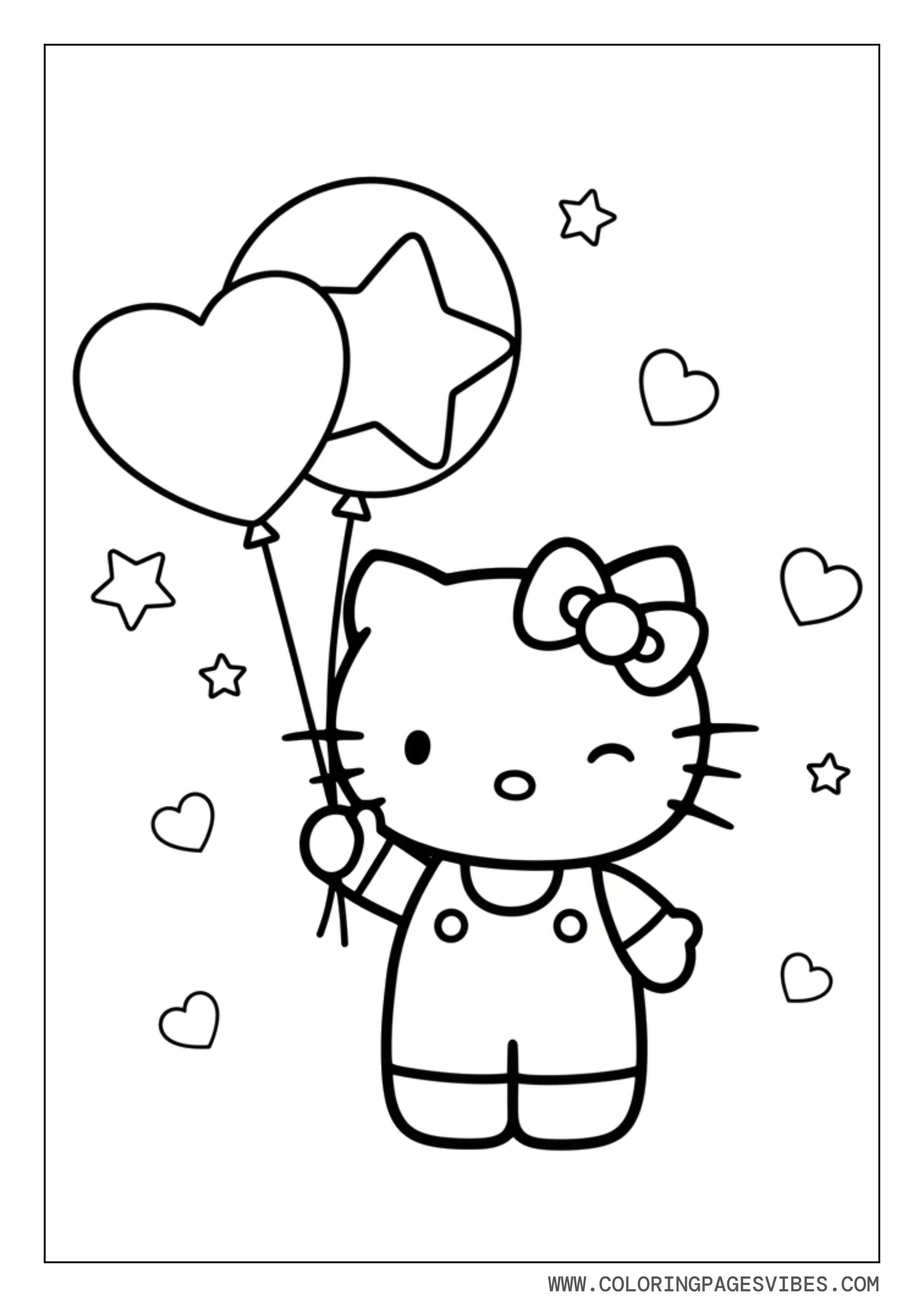 Hello Kitty With Balloons