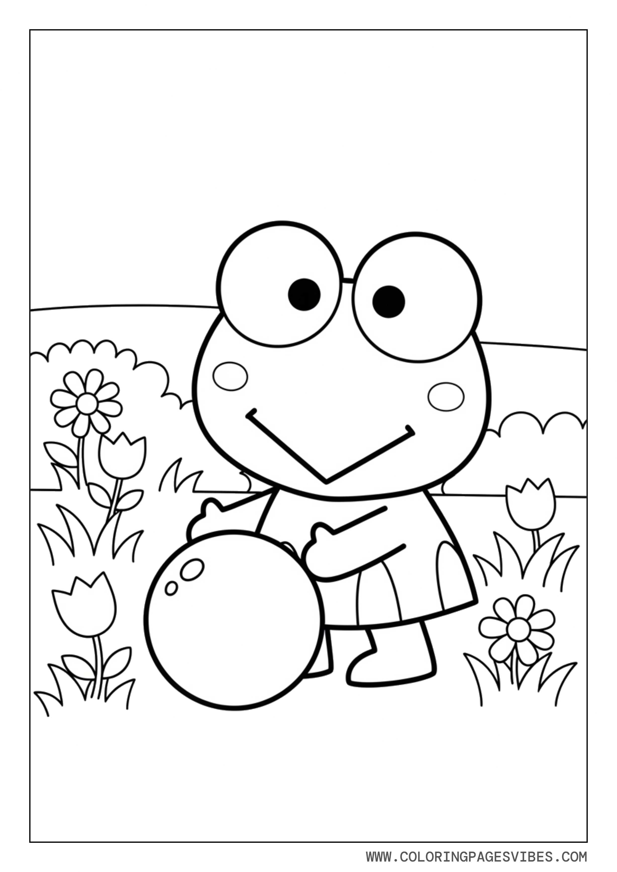 Keroppi Playing With Ball