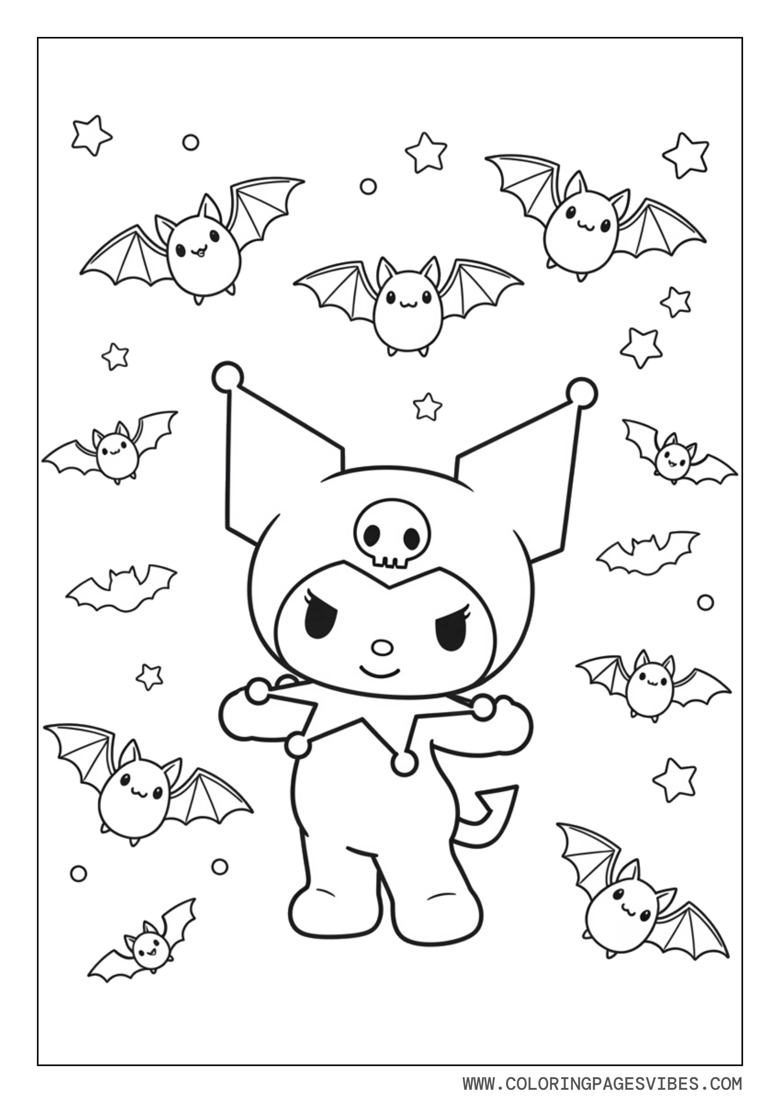 Kuromi With Cute Bats