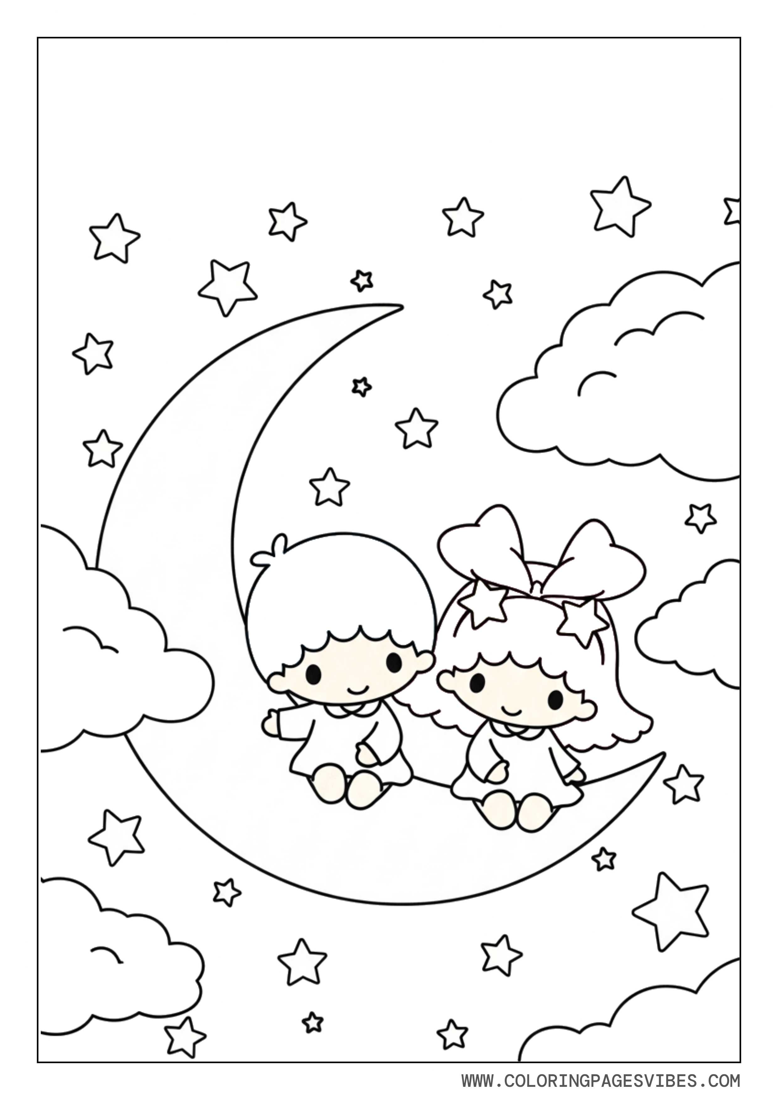 Little Twin Stars With Moon
