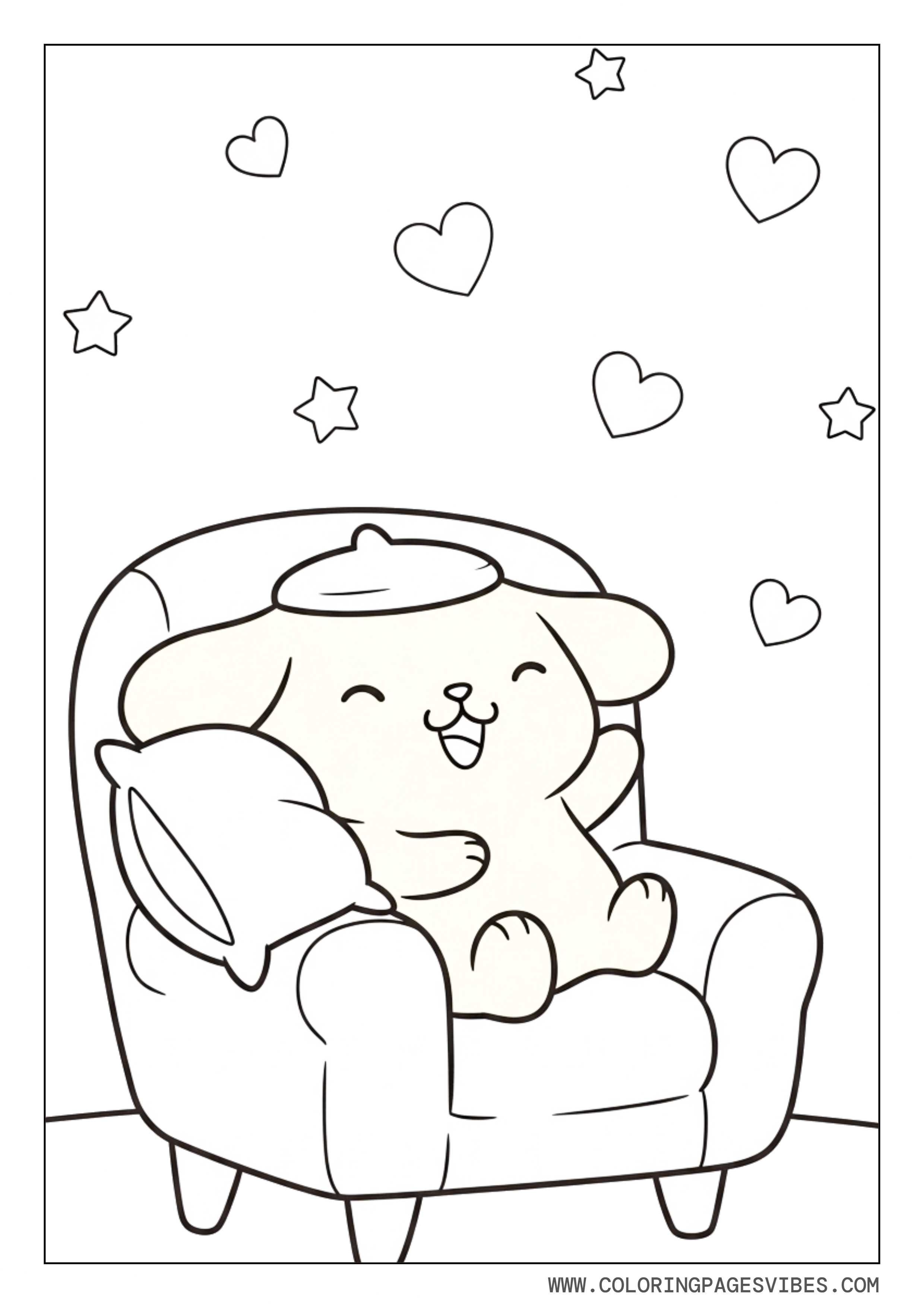 Pompompurin Relaxing At Home