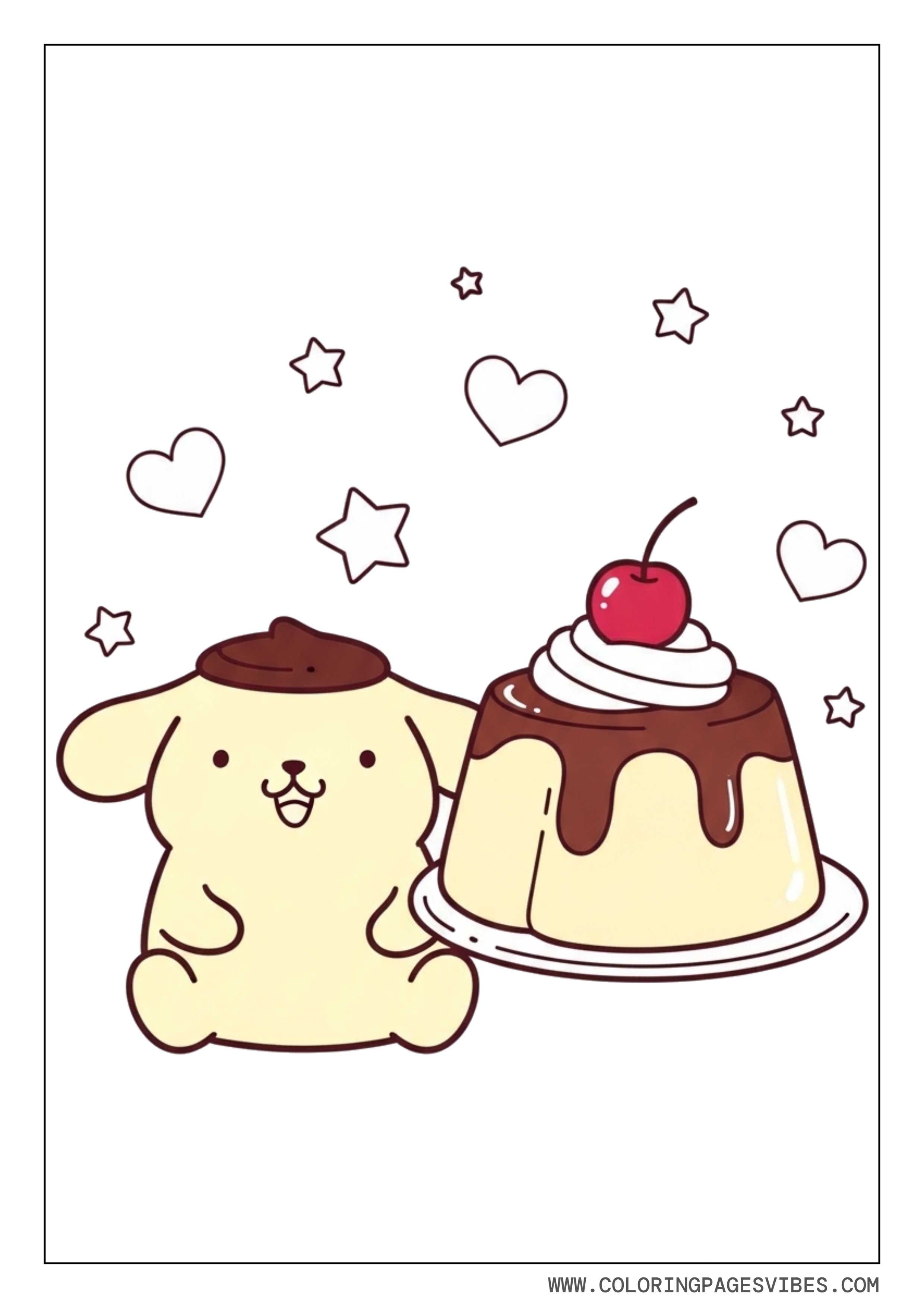 Pompompurin With Pudding Dessert