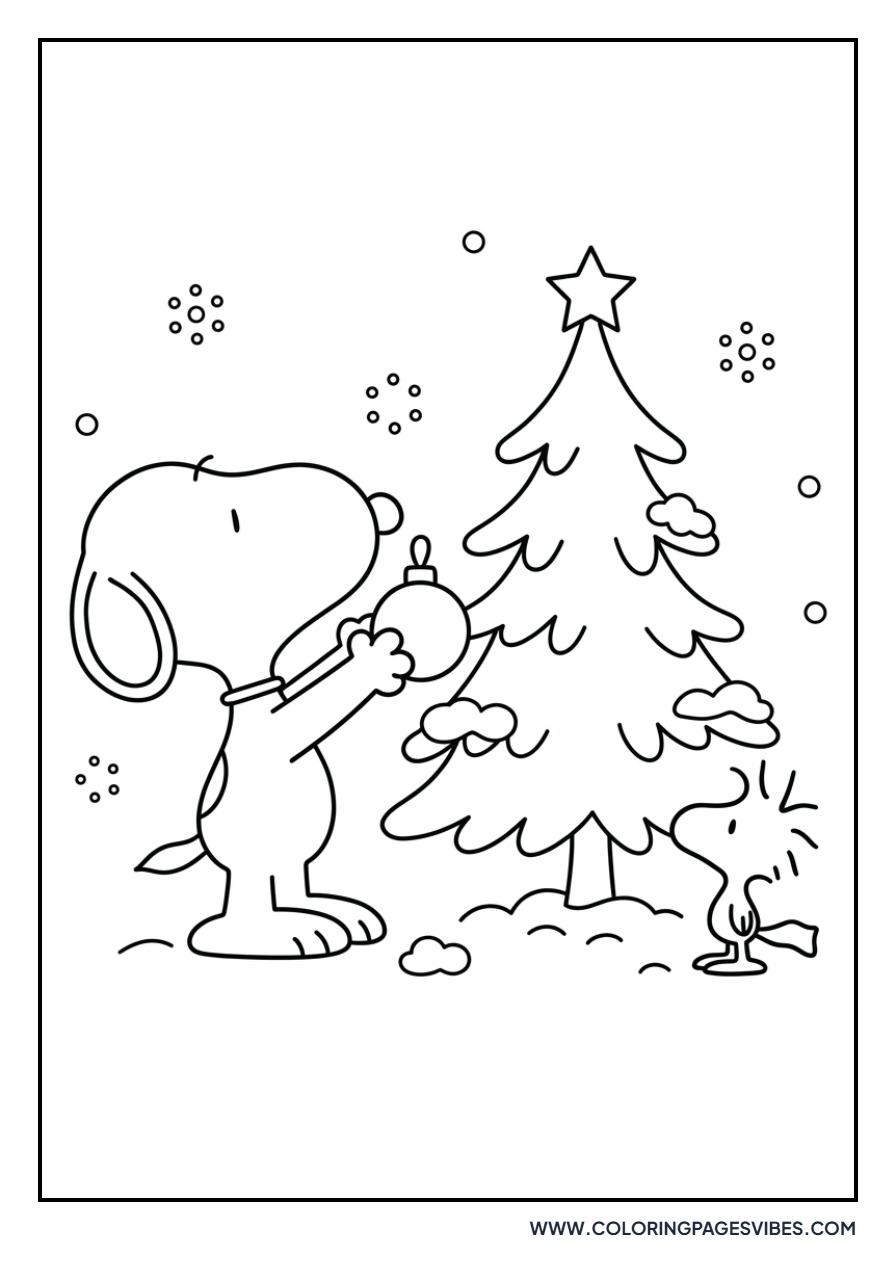 Christmas Snoopy with Tree