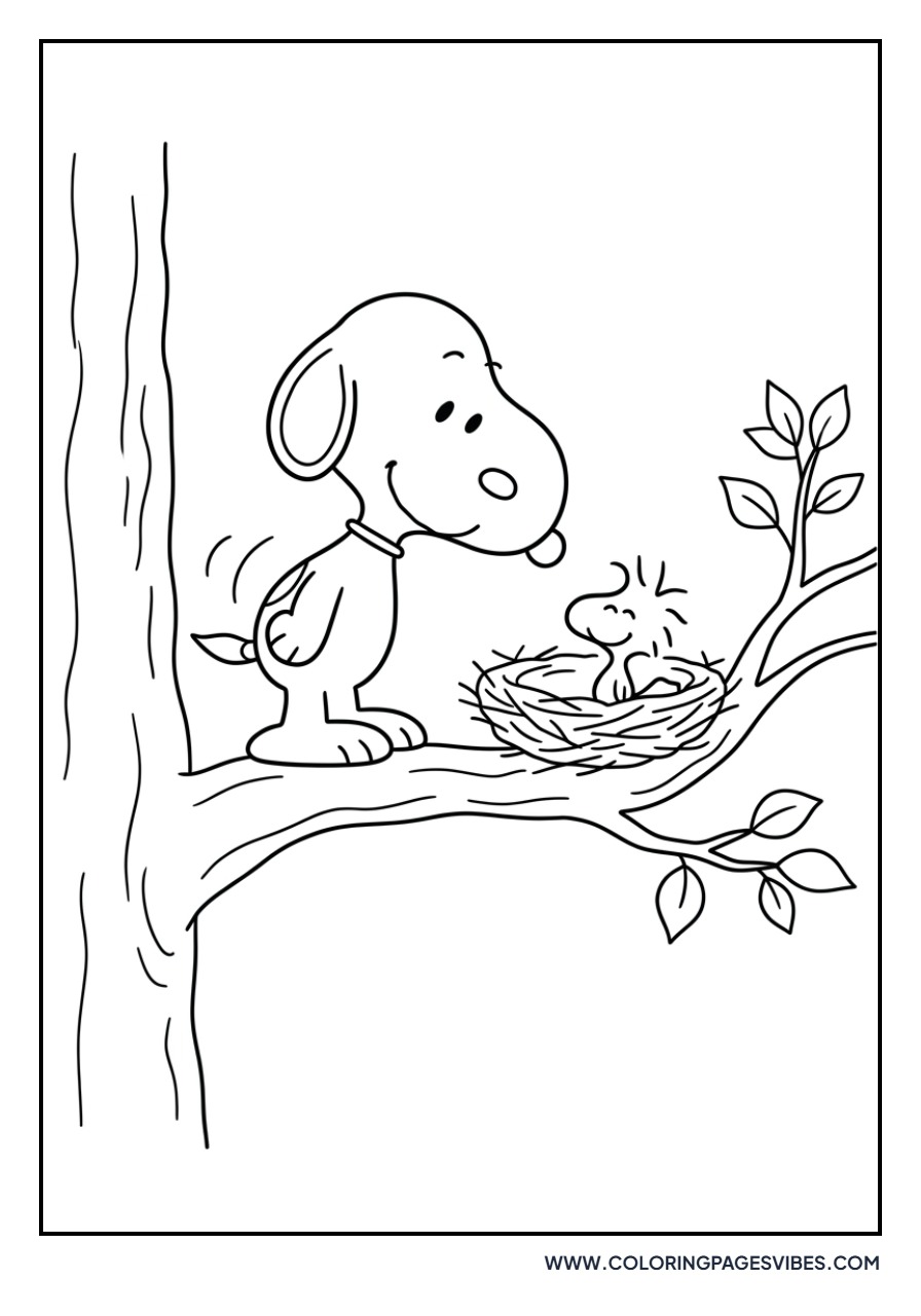 Snoopy and Woodstock in Nest