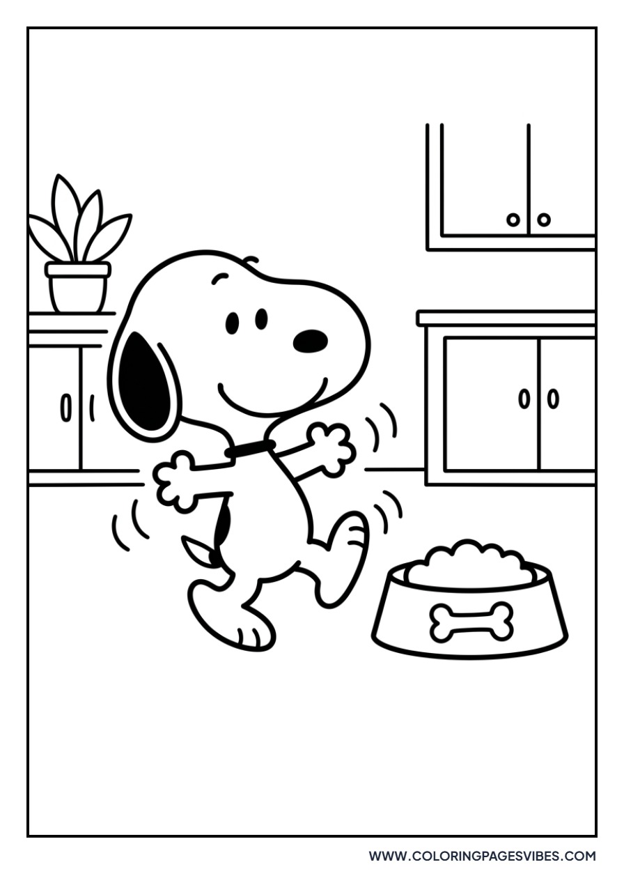 Snoopy Eating Supper